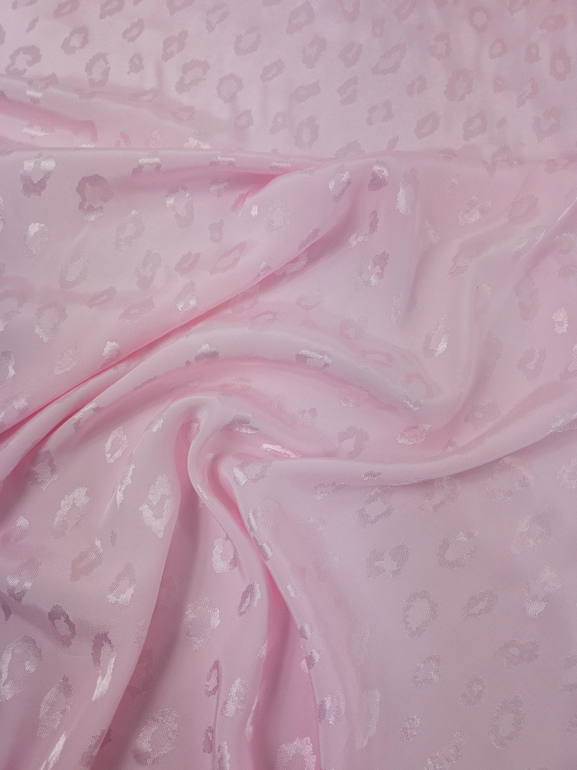 Baby Pink Leopard Viscose Jacquard