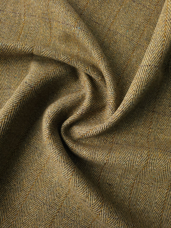 Olive Herringbone Wool Mix