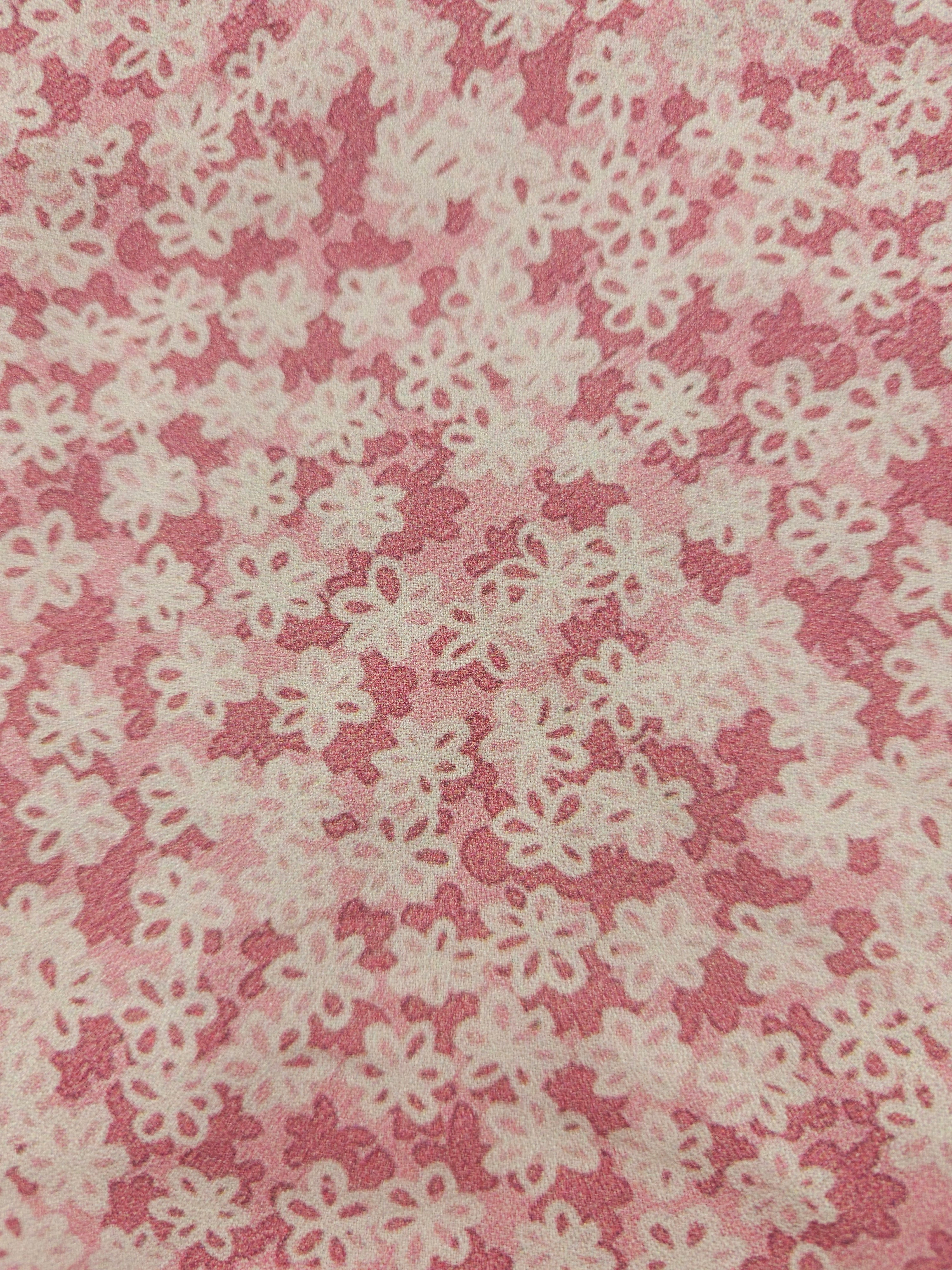 Pink layered flower Viscose- 1.2m piece
