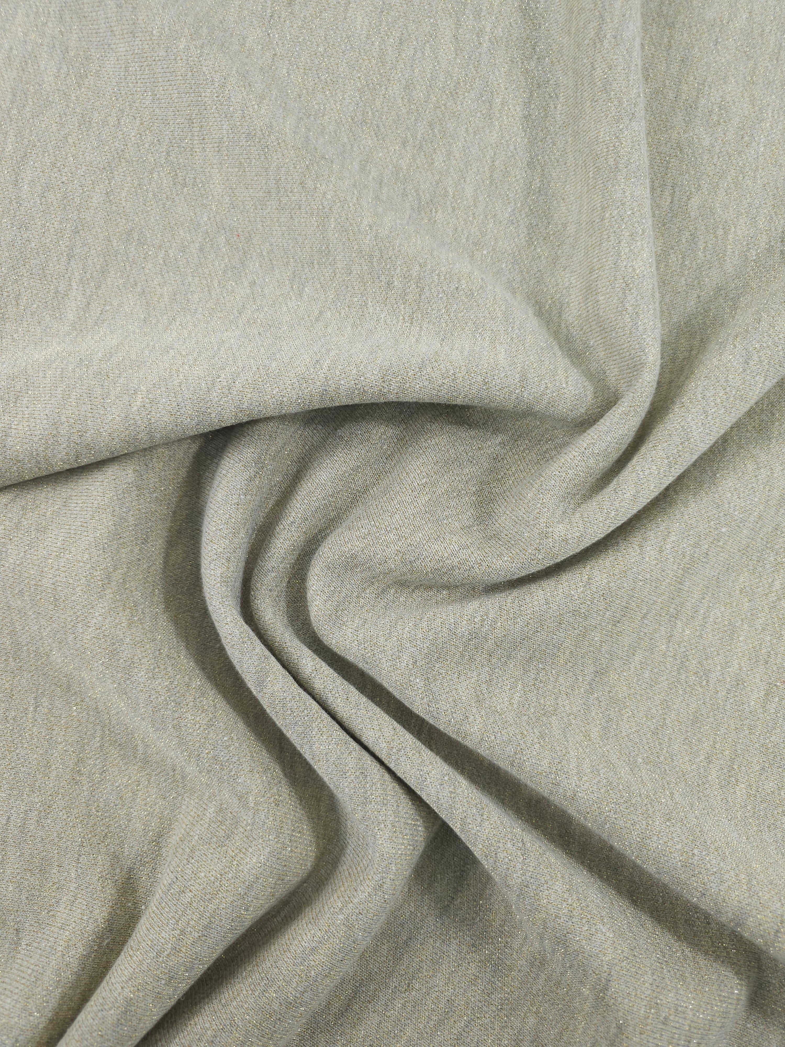Greige/Gold Lurex Loopback Terry