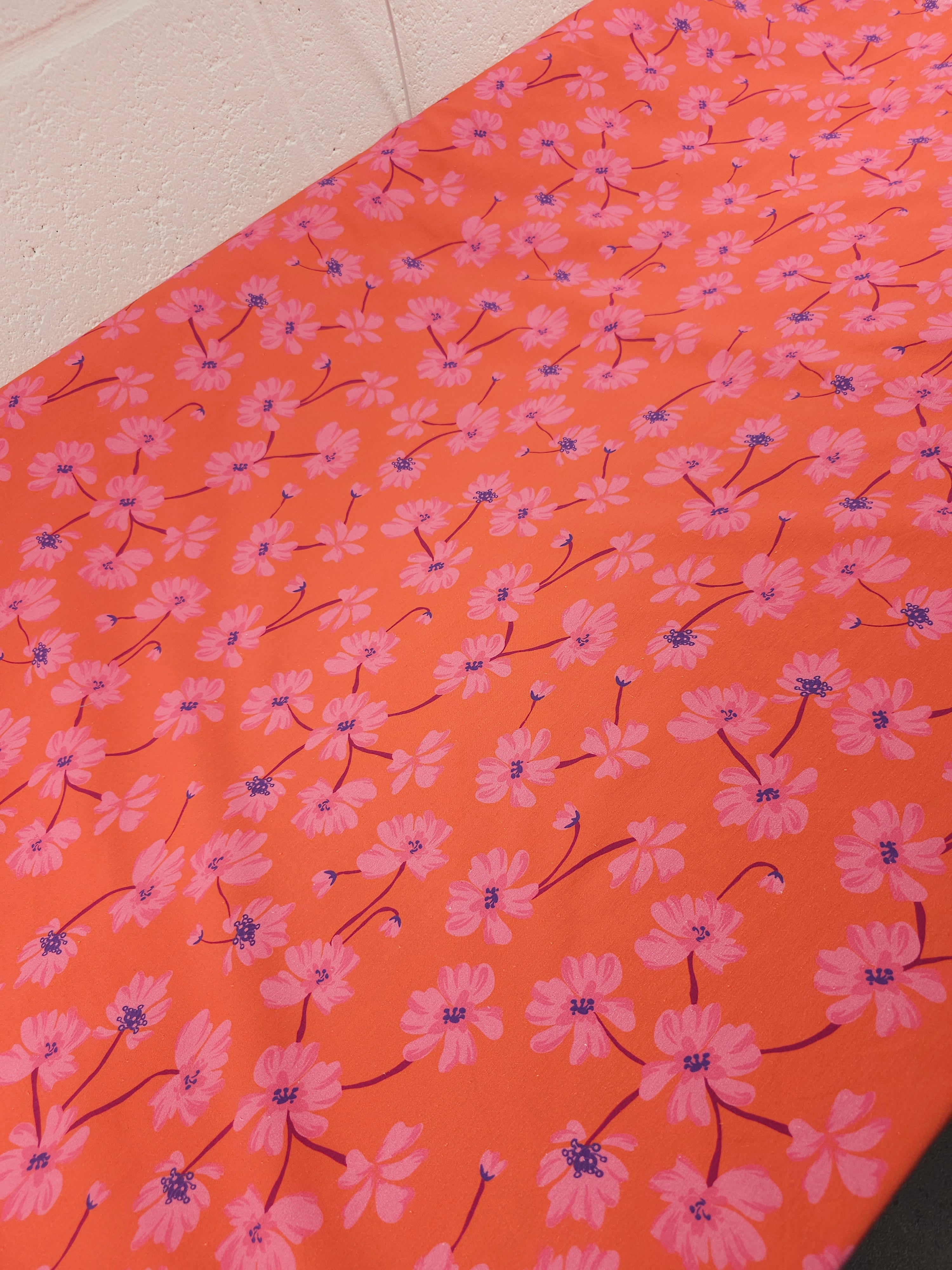 Blood Orange/Pink Cotton Stretch