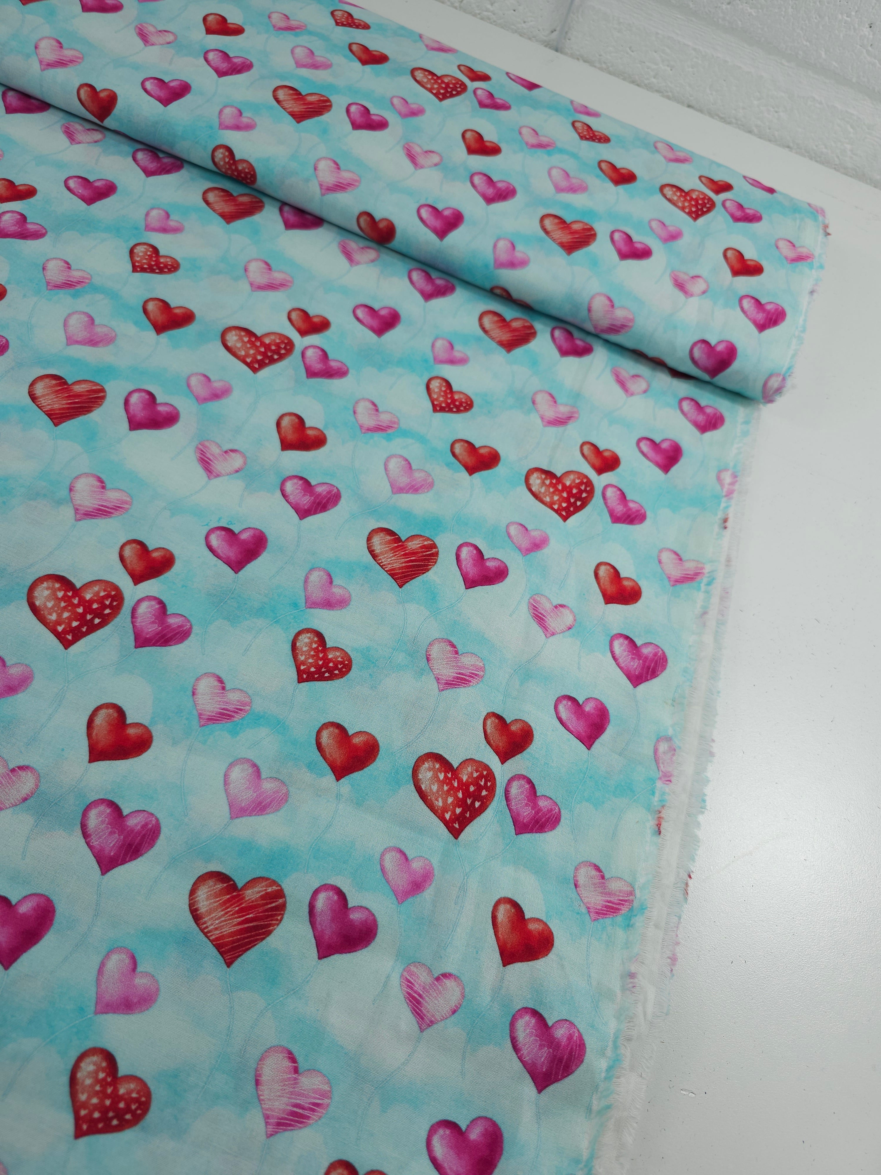 Floating Heart Balloons 100% Cotton