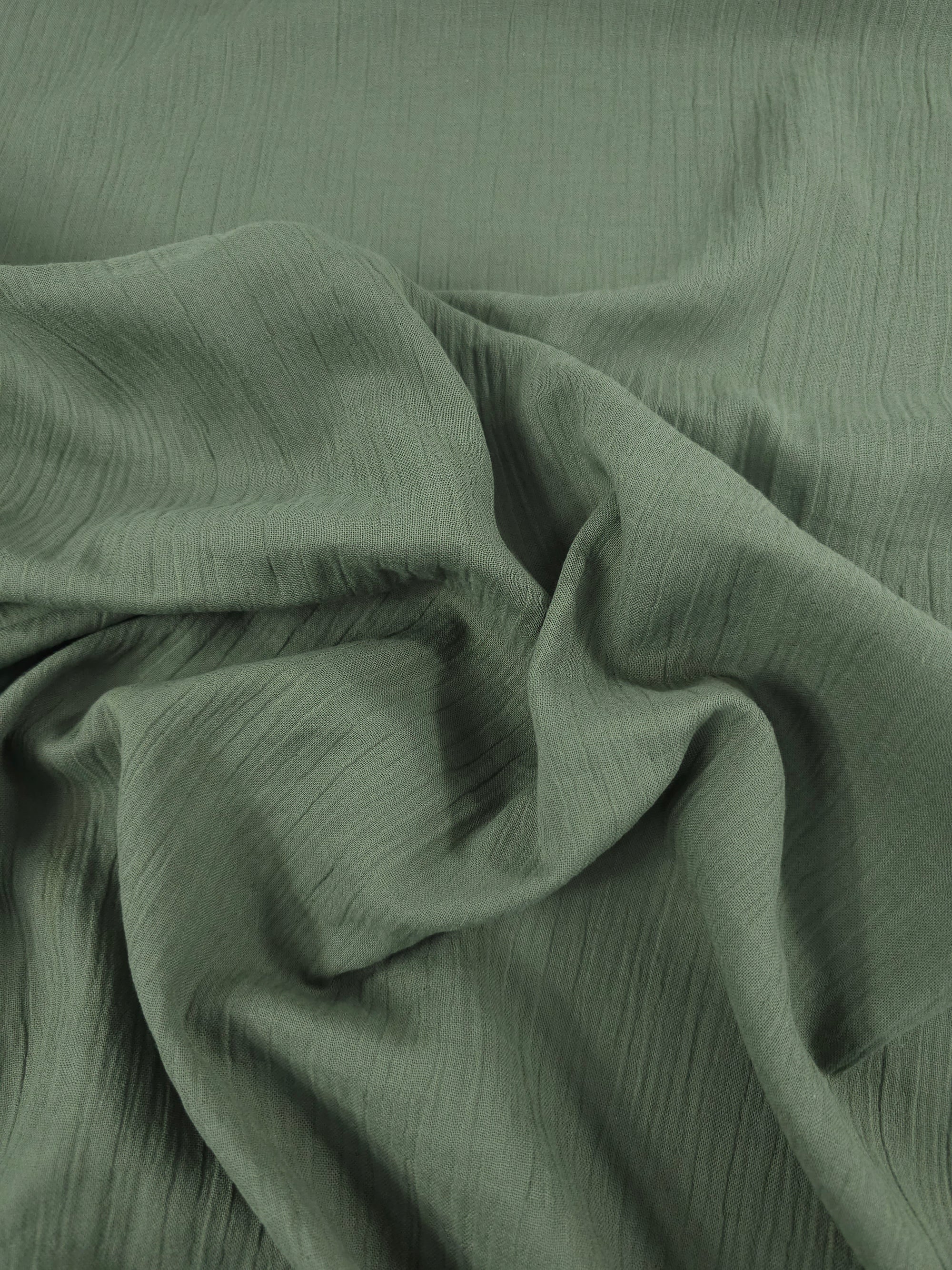 Khaki Crinkle Double Gauze