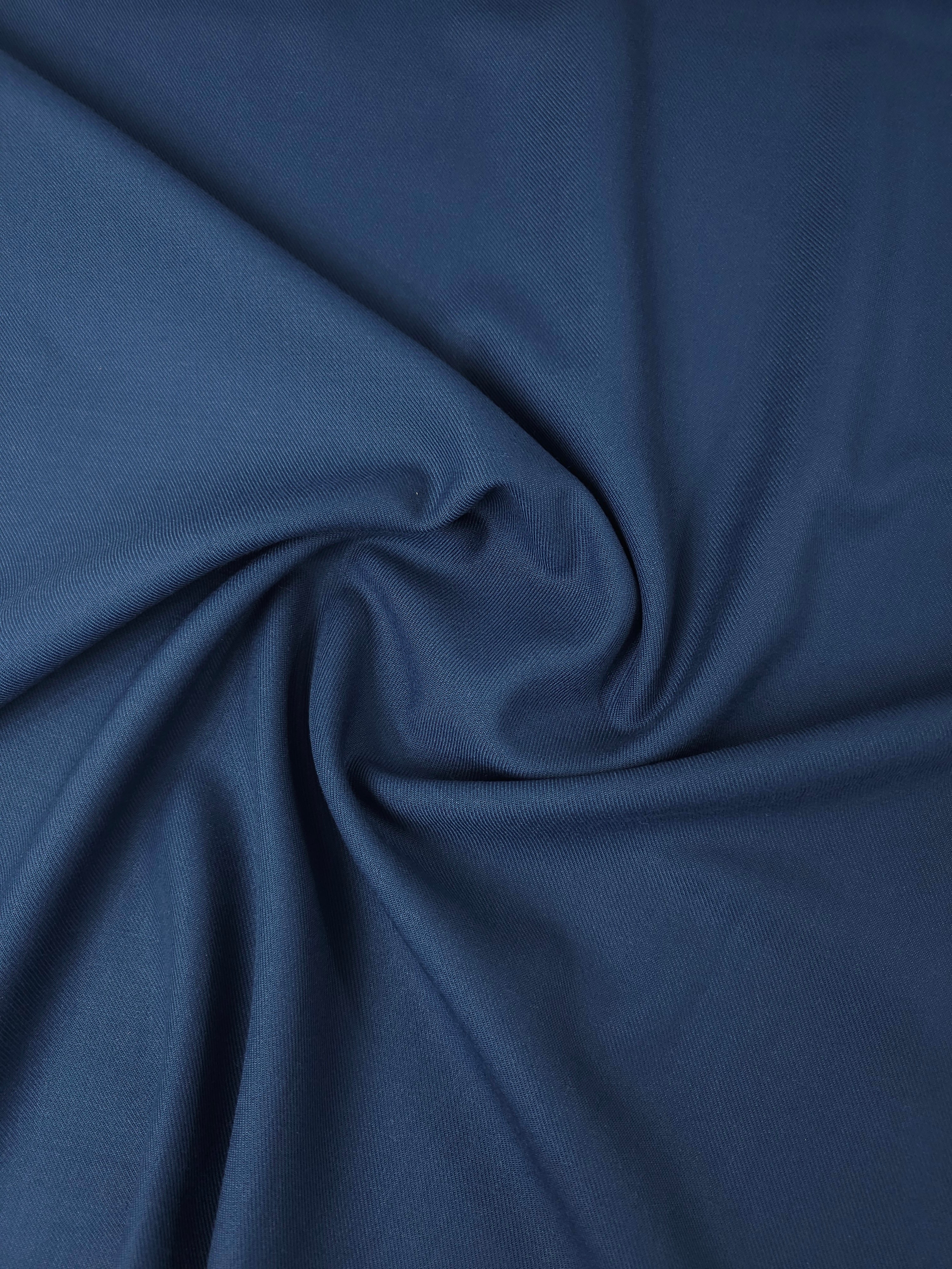 Deep Petrol Teal Twill Poly Wool Suiting