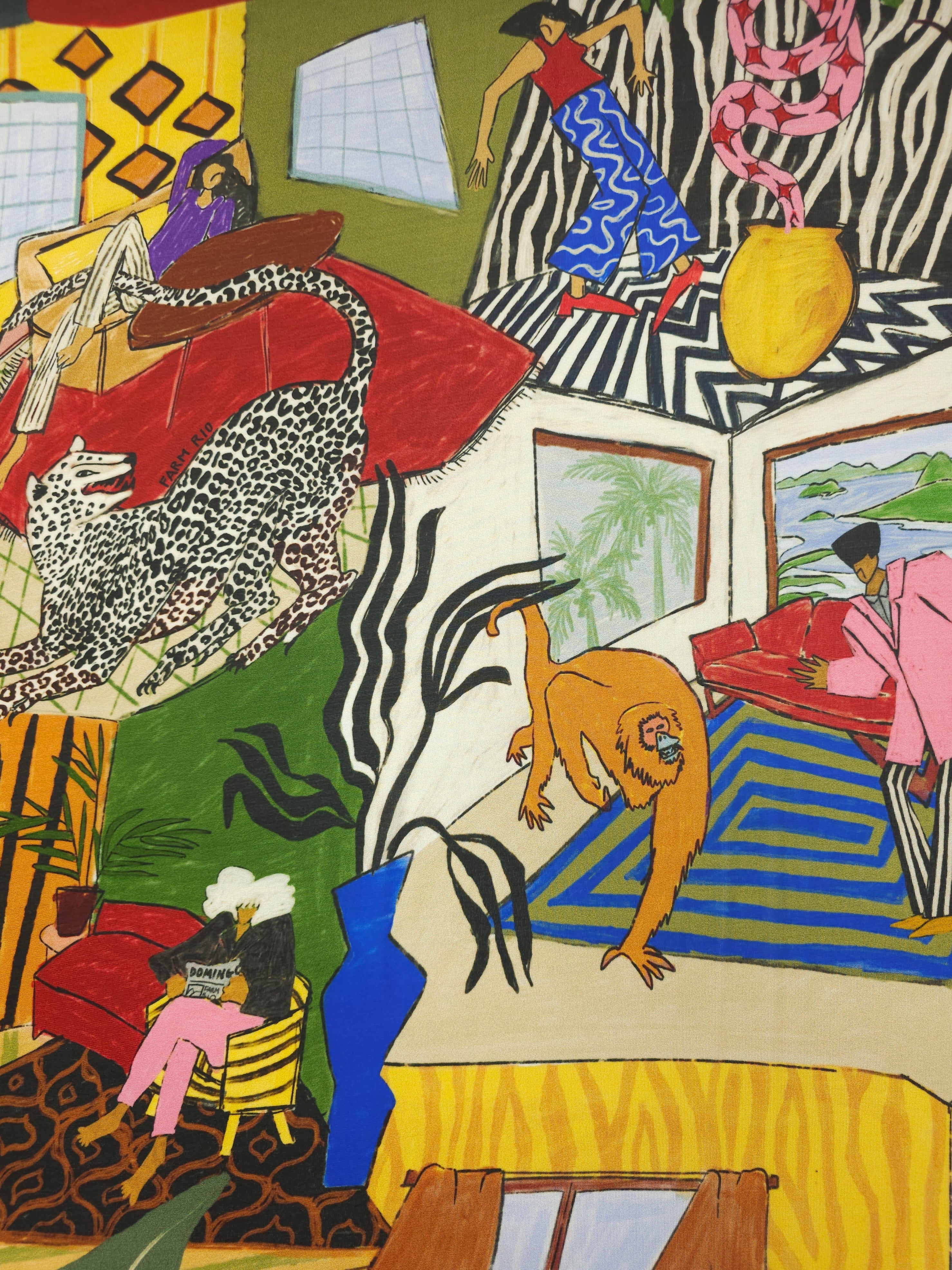 Abstract Wild House Slinky Rayon Jersey *FARM RIO*