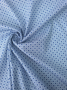  Blue Mini Geometric Floral Cotton Poplin