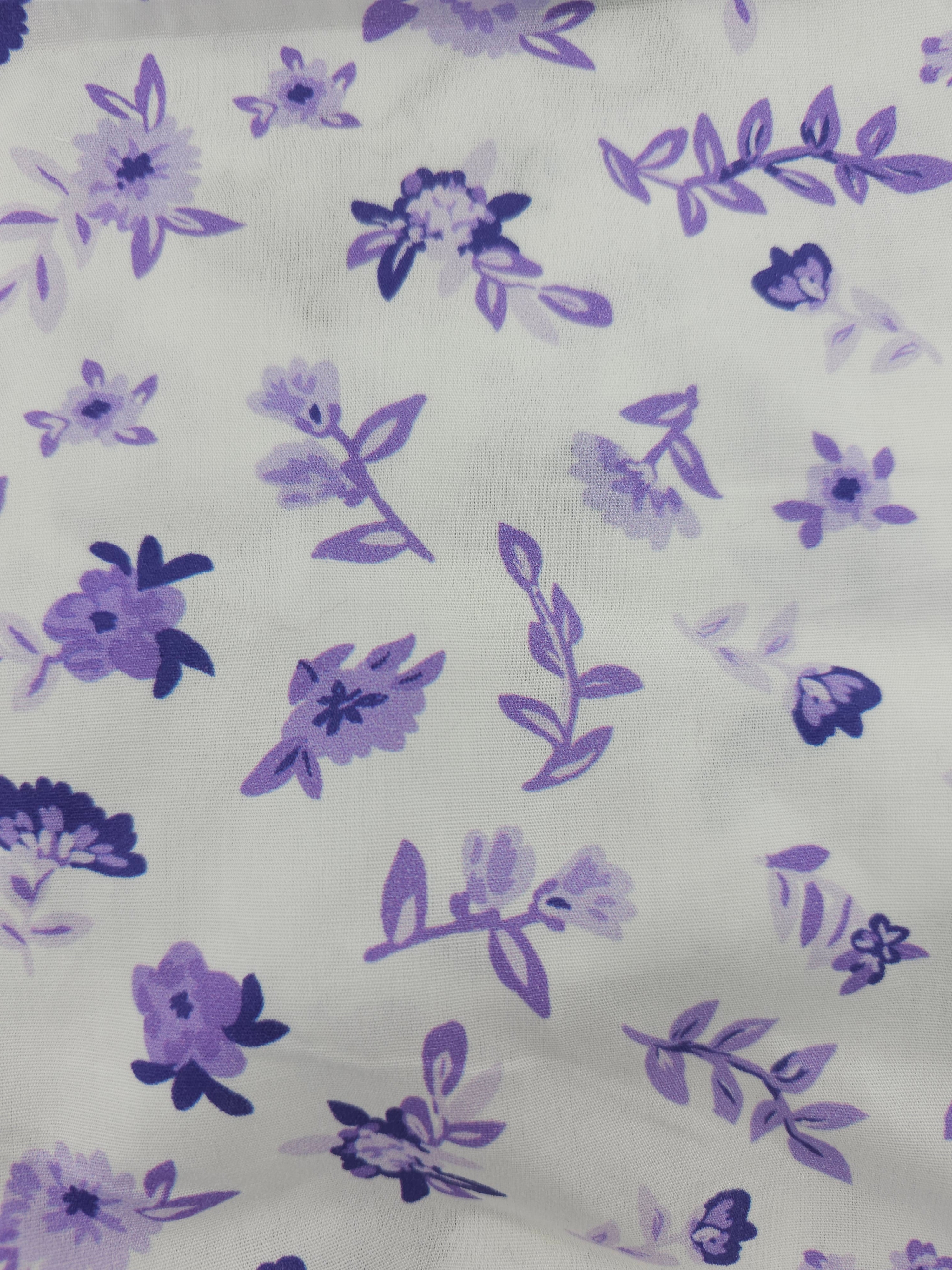 Light purple floral Viscose- 1.6m piece