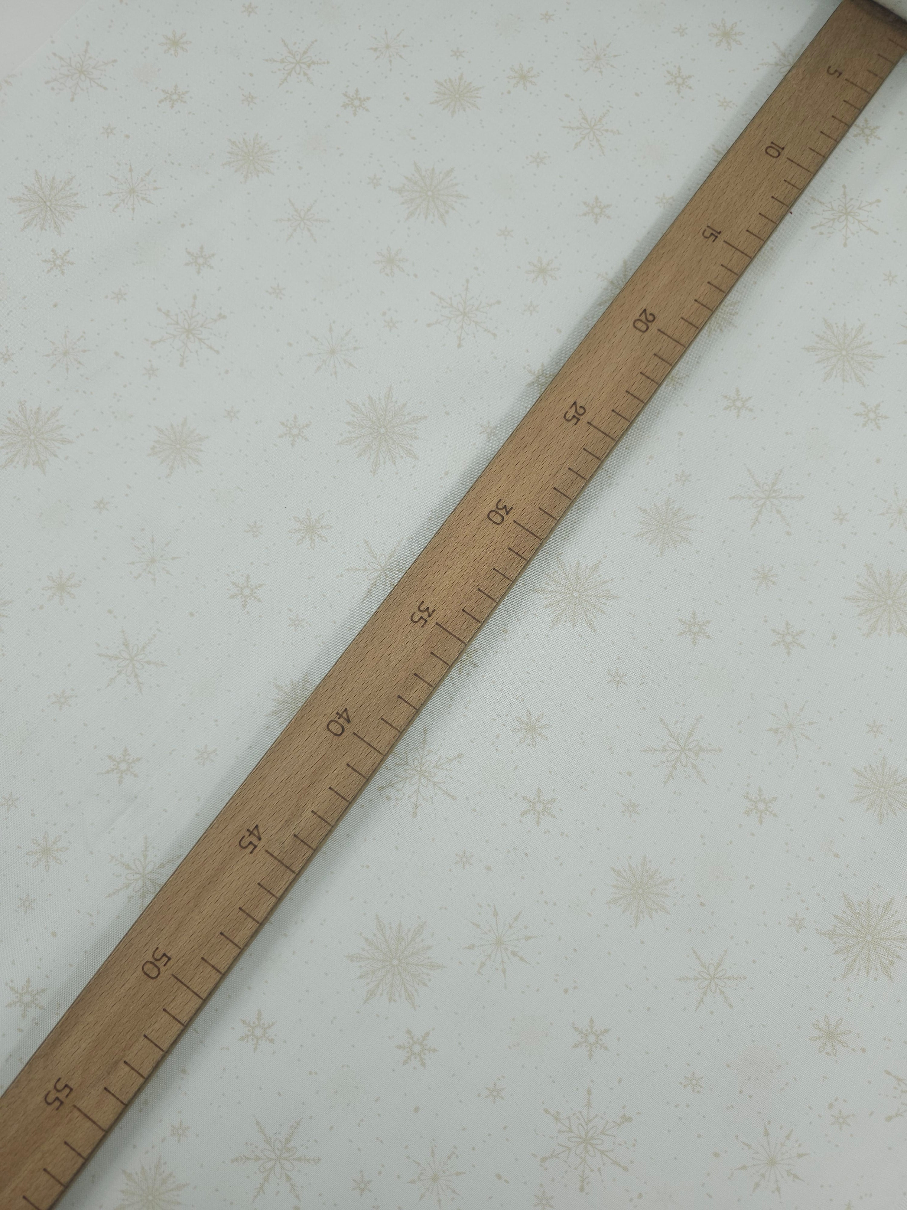 Beige/Off-White Snowflakes 100% Cotton