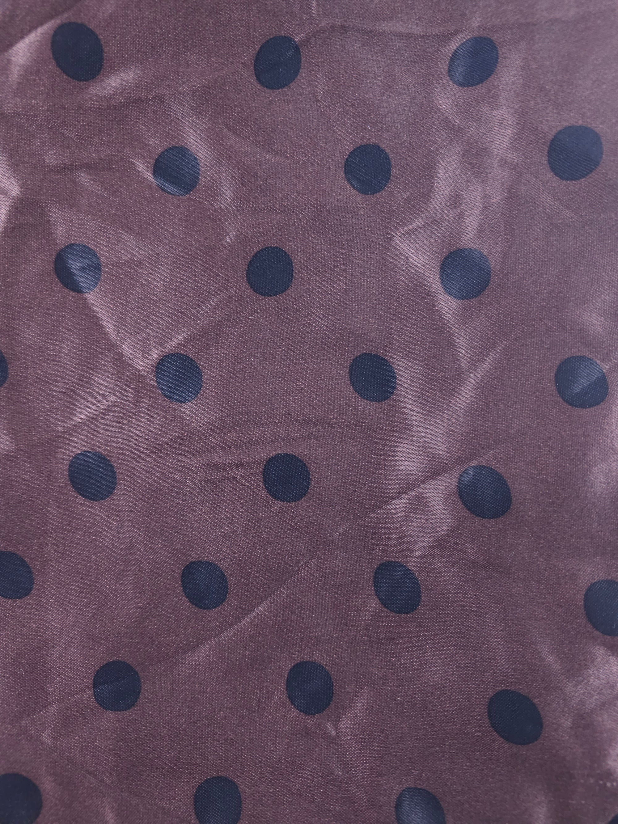 Brown and black polka Viscose sateen- 1.5m piece