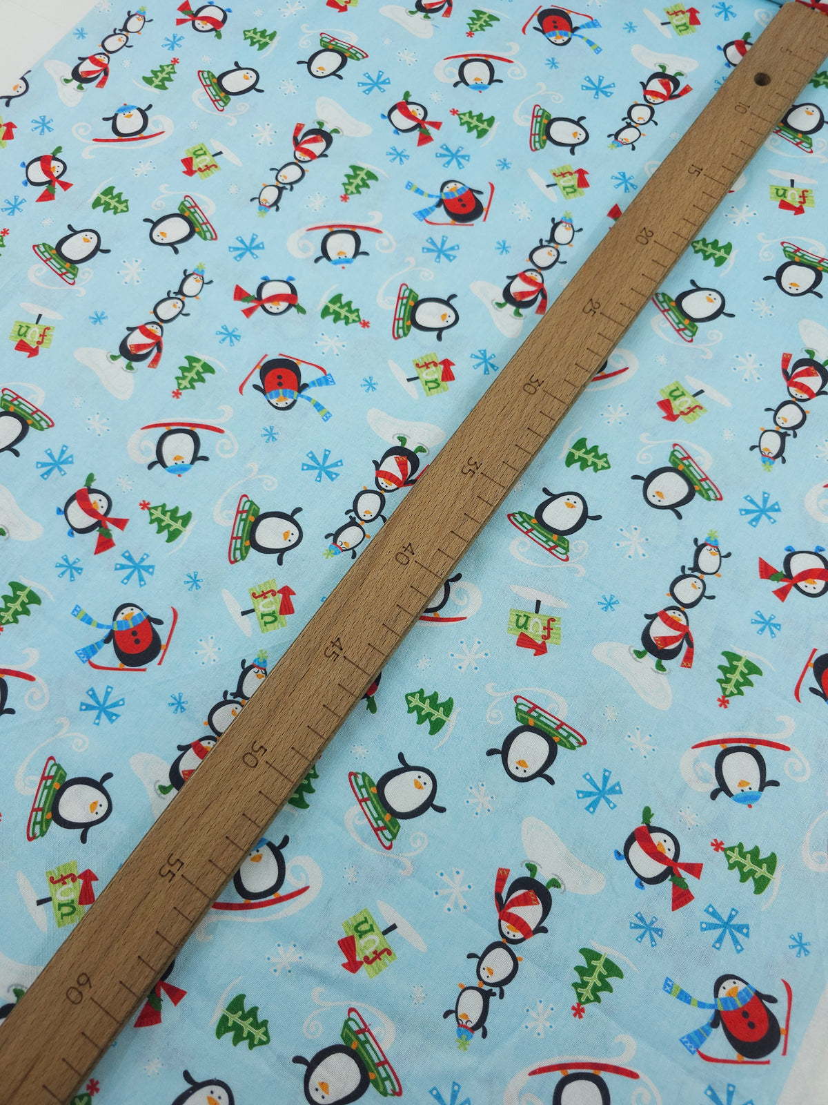 Novelty Snowboarding Penguins 100% Cotton - Joann