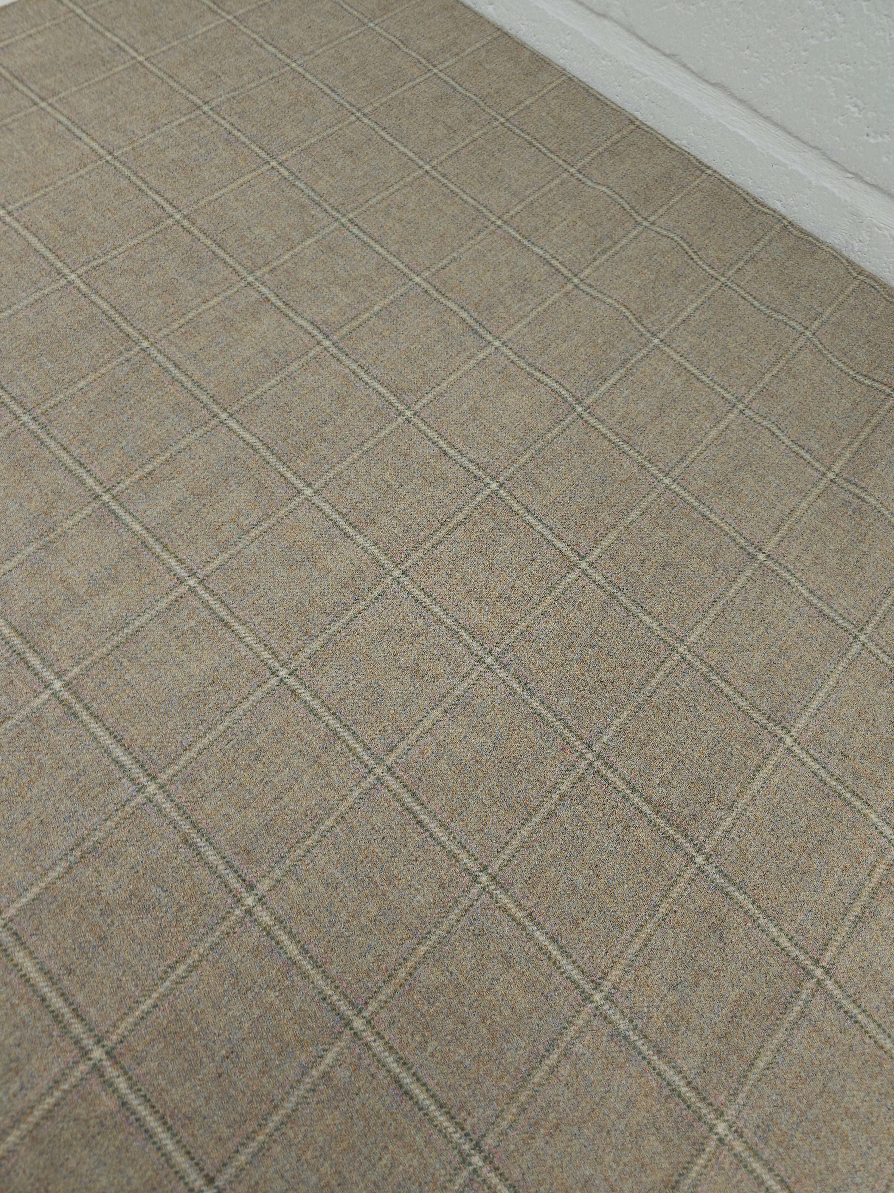 Beige/Multicolour Speckle Square Check Soft 100% Wool *ABRAHAM MOON*