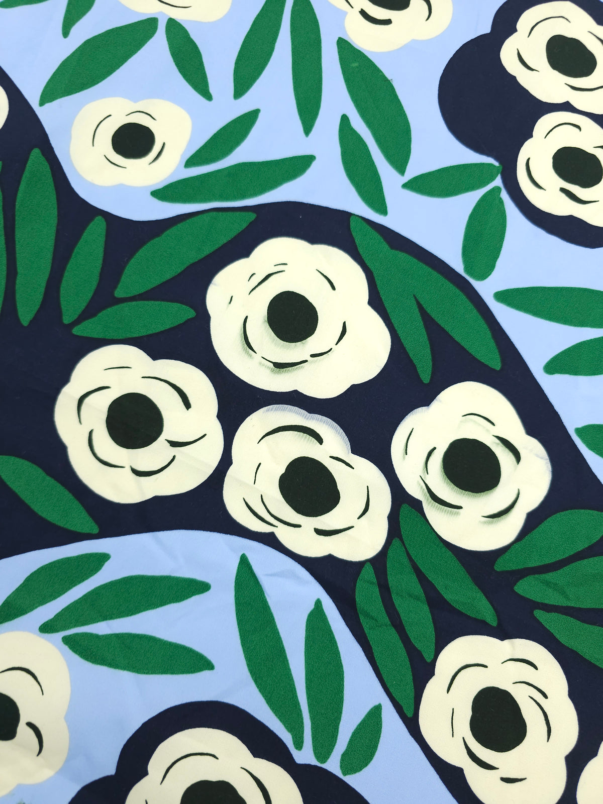 Blue Floating Flower Stream Cotton Poplin - Marimekko x Uniqlo *DEFECT*