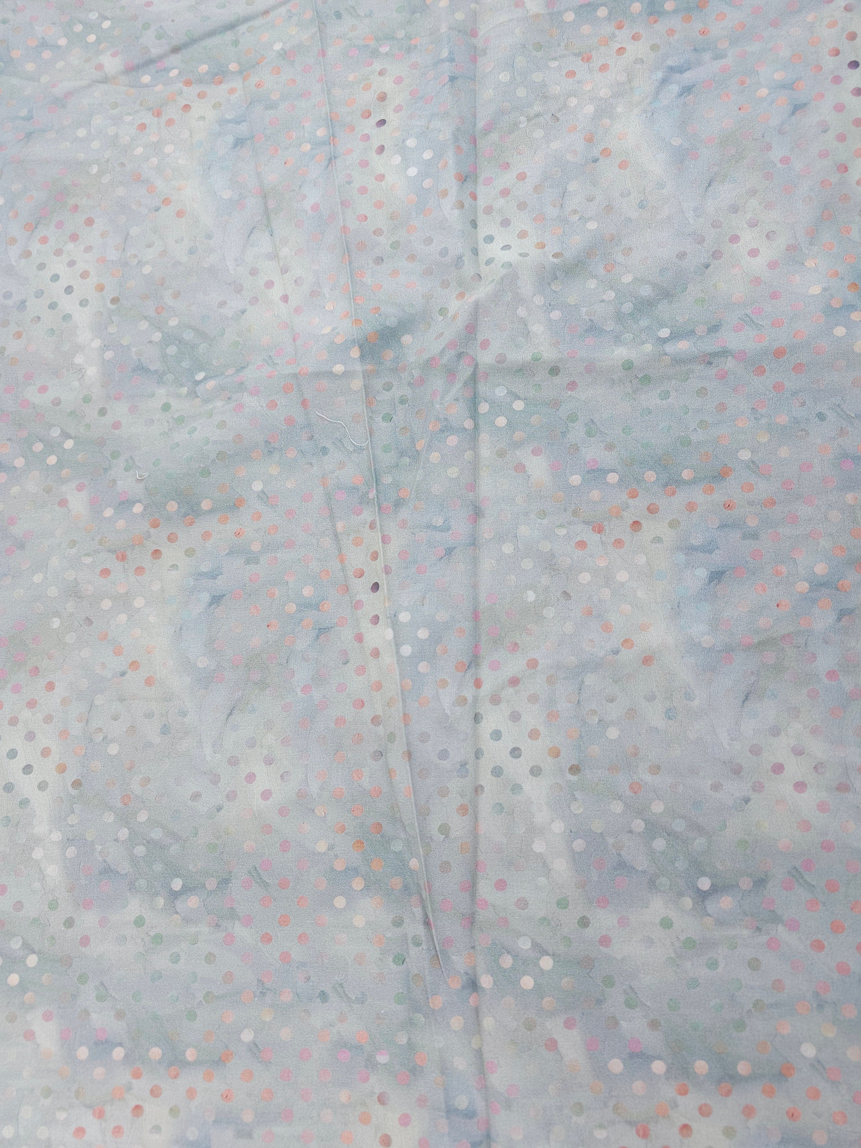 Grey pink dotted Cotton- 2.2m piece