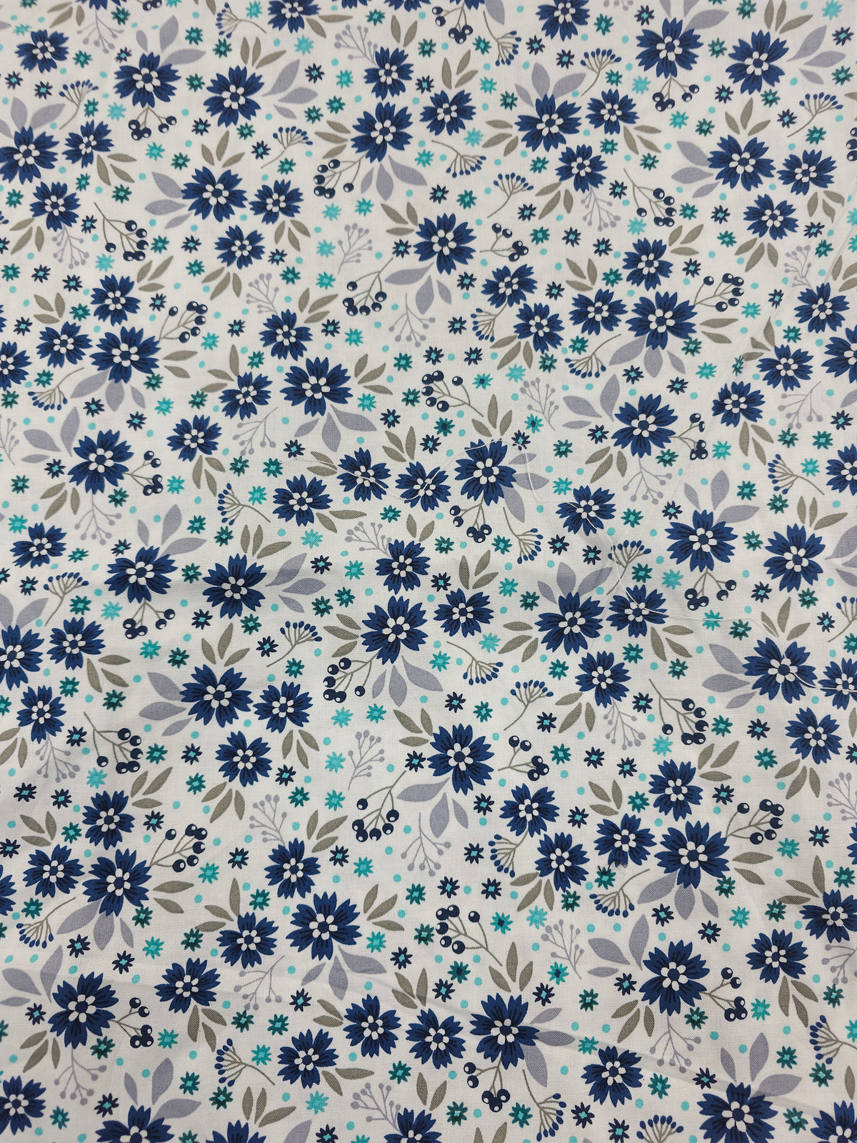 Navy floral Cotton- 1m piece