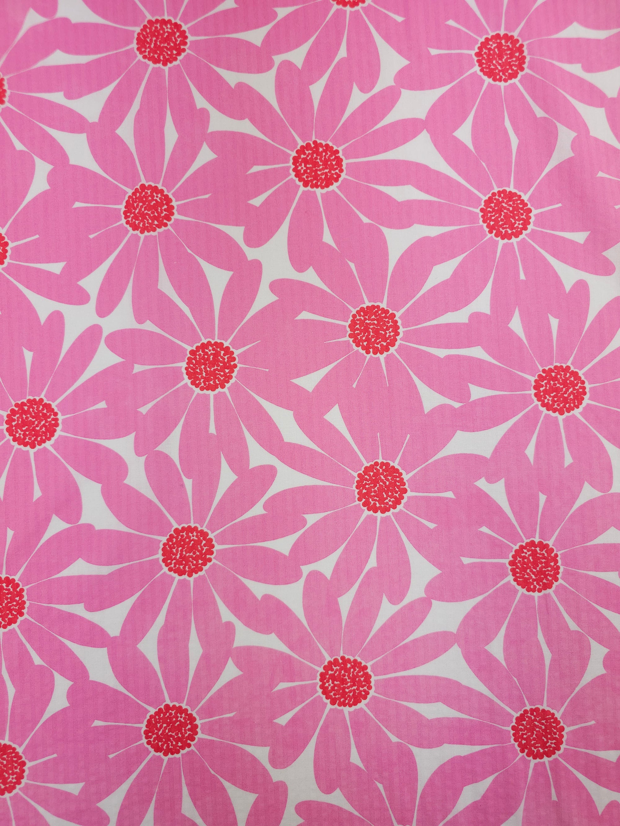 Pink/Red Flower Power Stripe Cotton