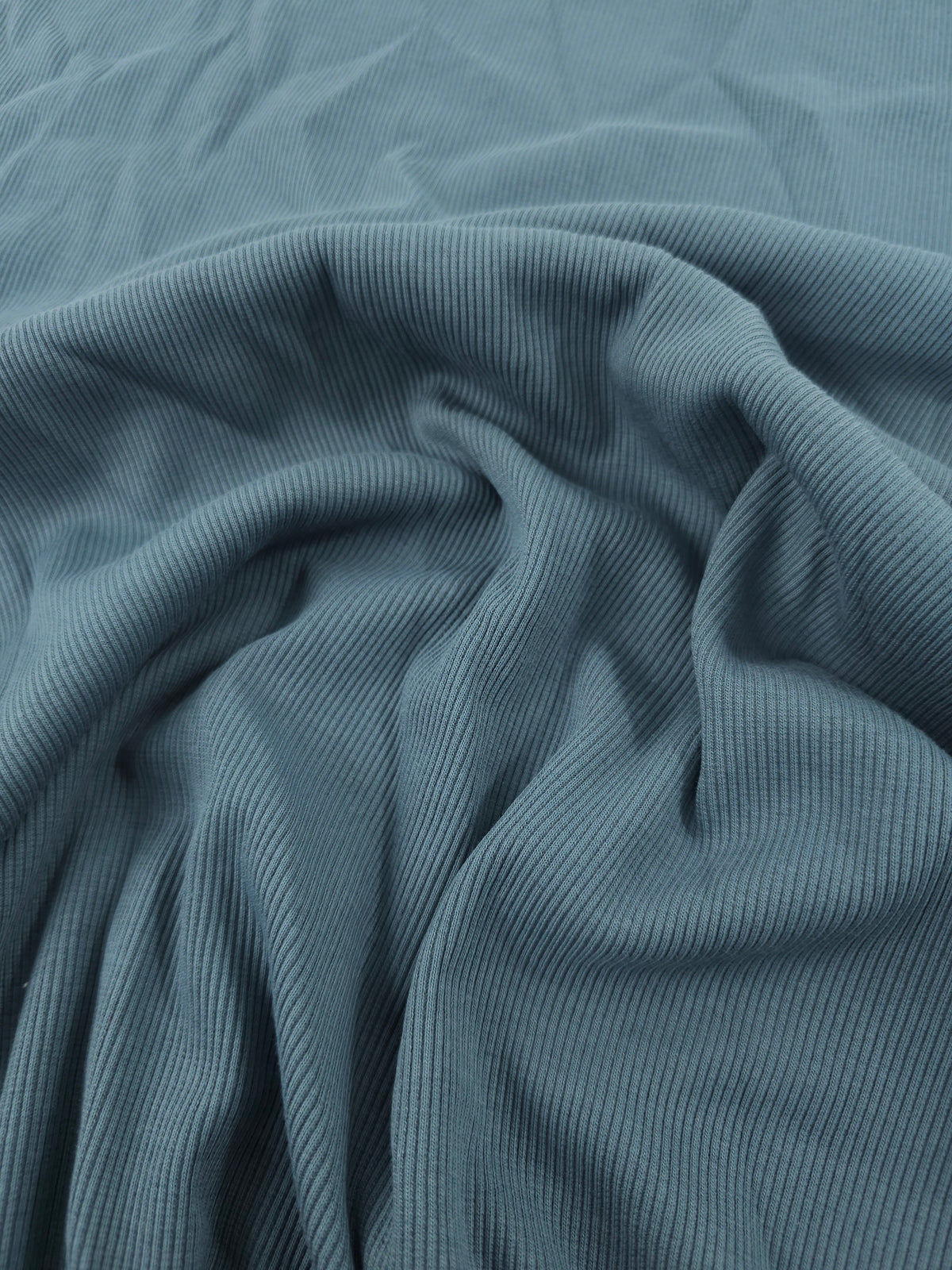 Dusky Petrol Blue Tubular Ribbing