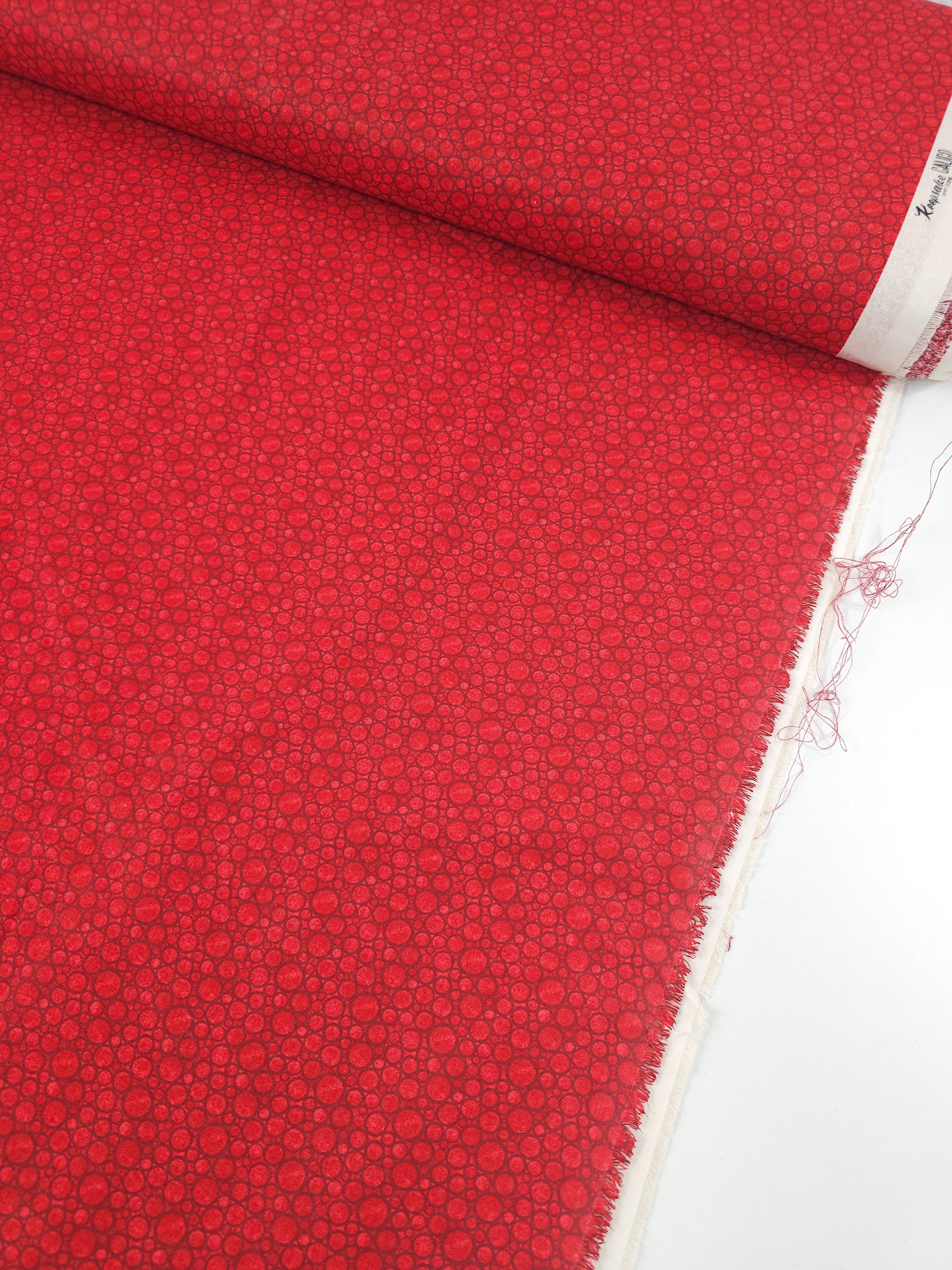 Red Irregular Mini Circle 100% Cotton