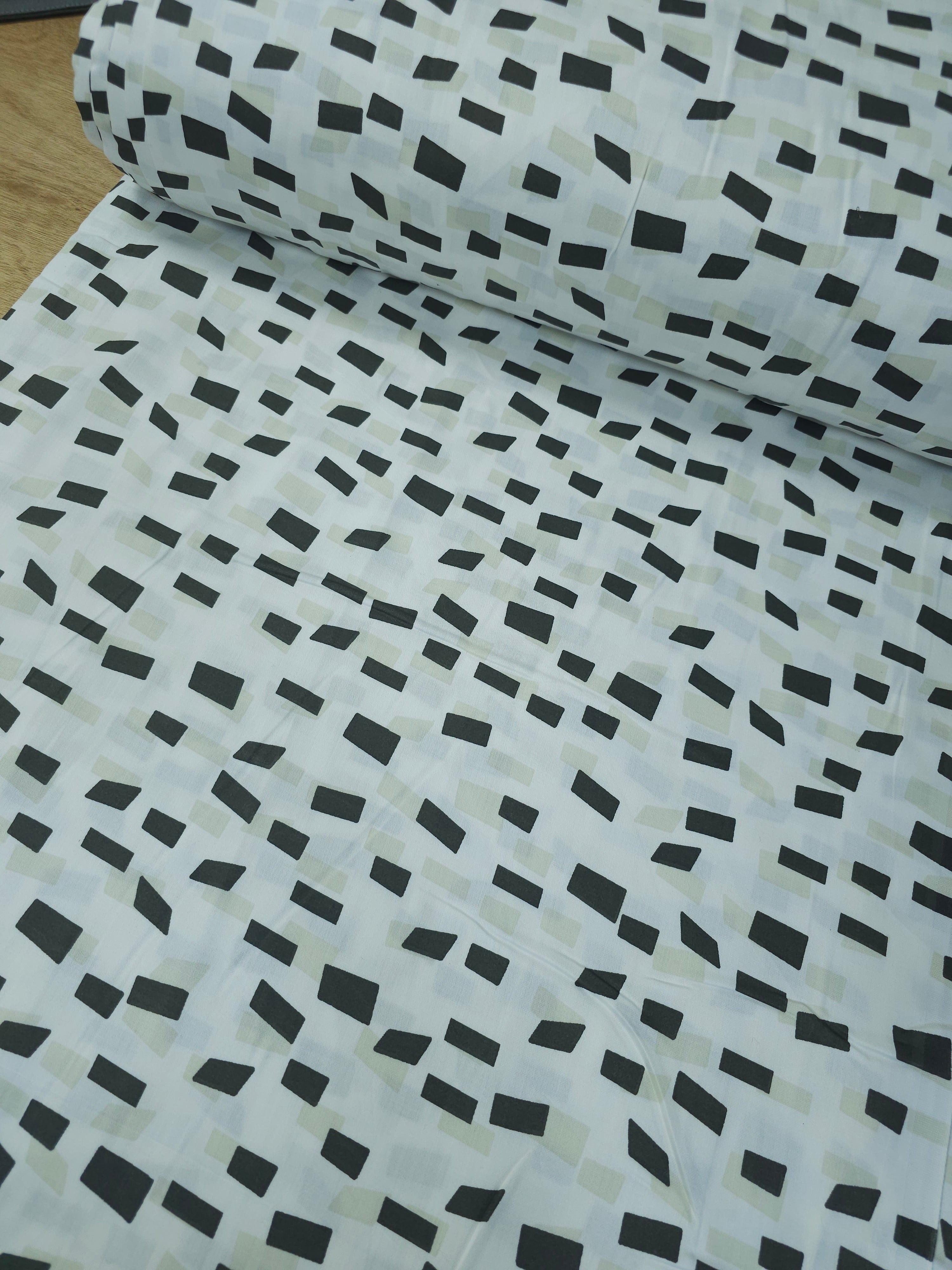 Black/Off-White Confetti Cotton Sateen 86"