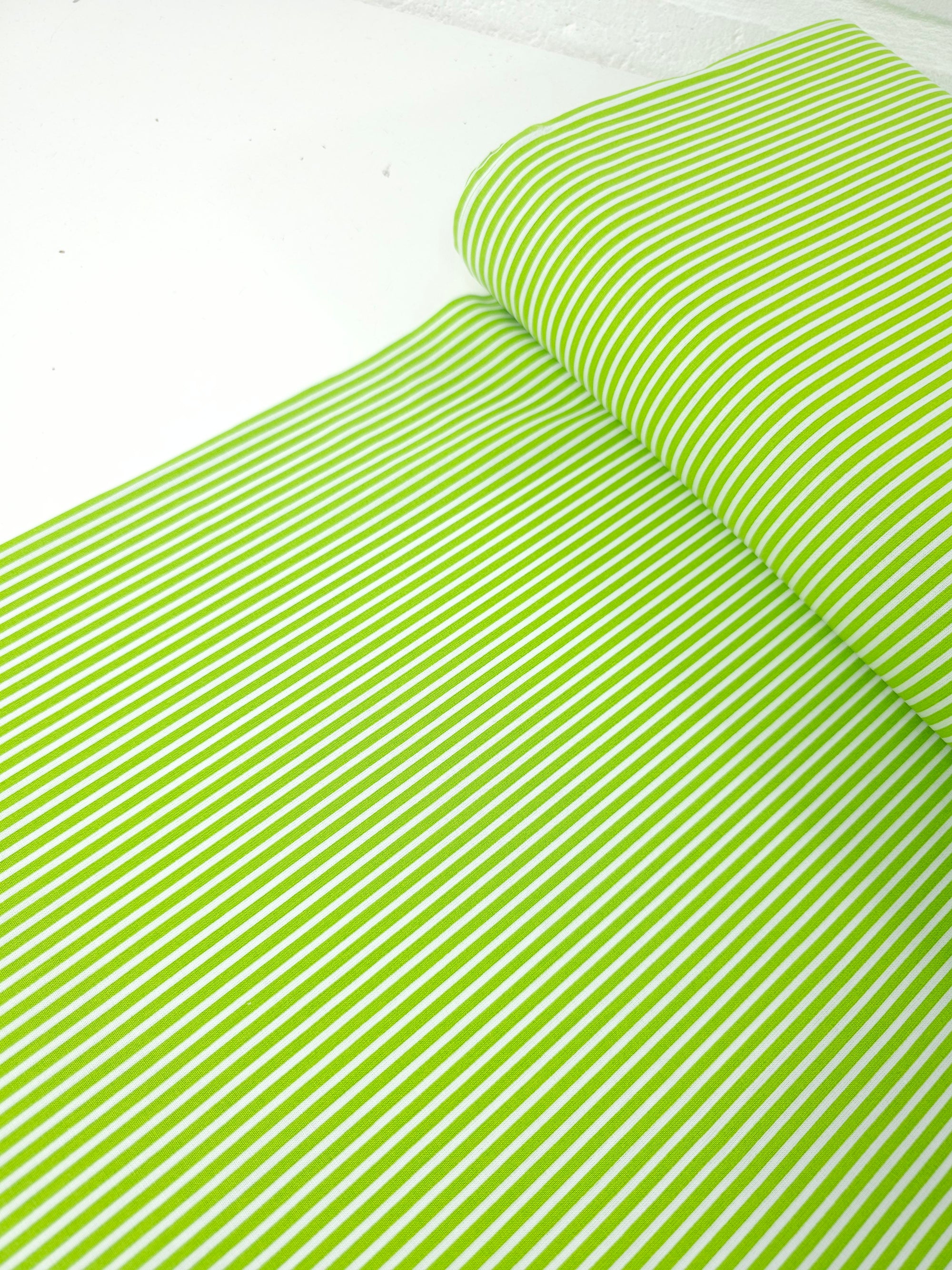 Neon Green Stripe 100% Cotton