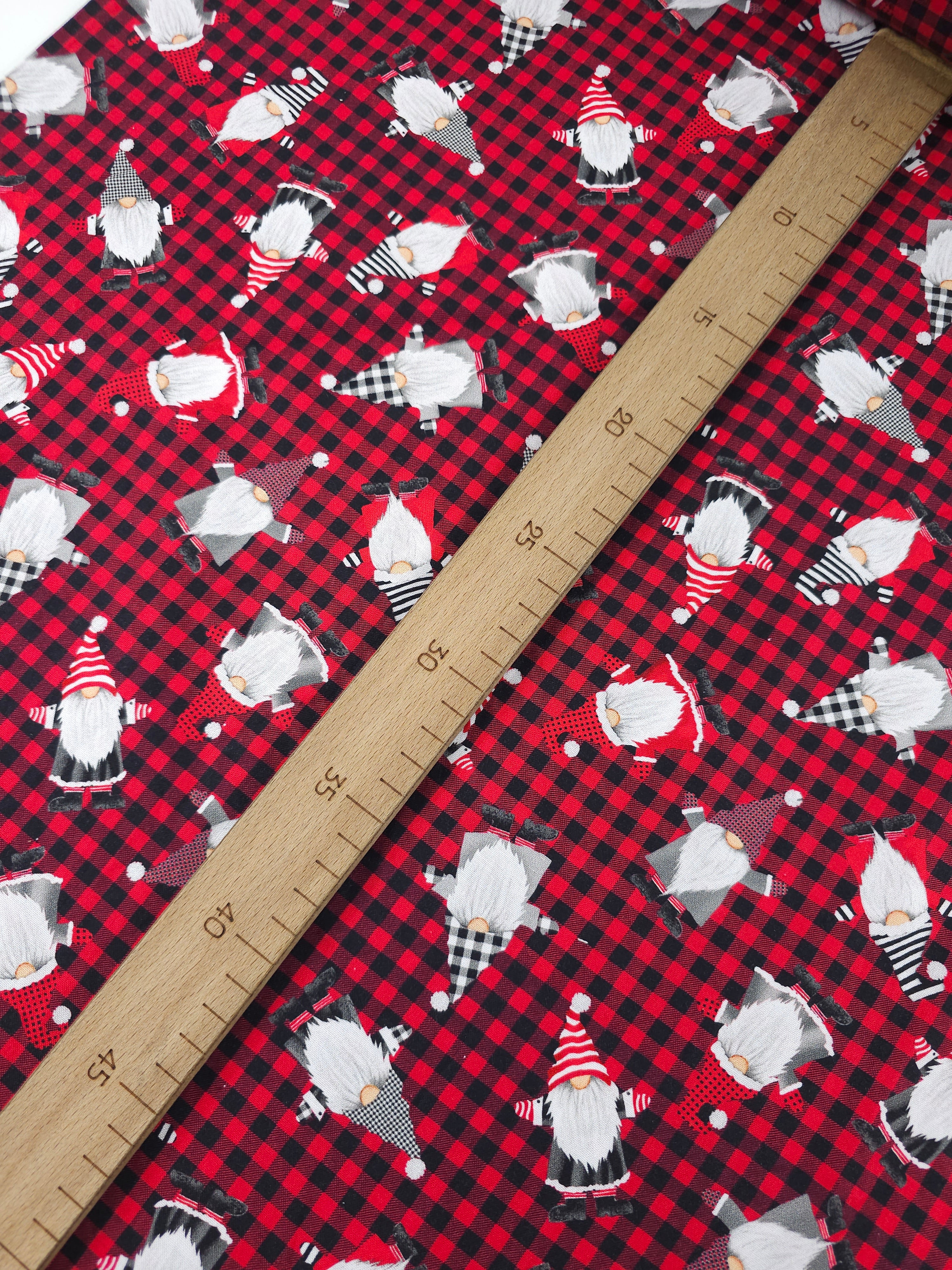 Red/Black Gingham Gonk 100% Cotton