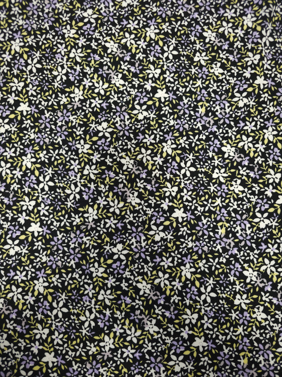 Purple/Yellow Floral Soft Viscose Jersey