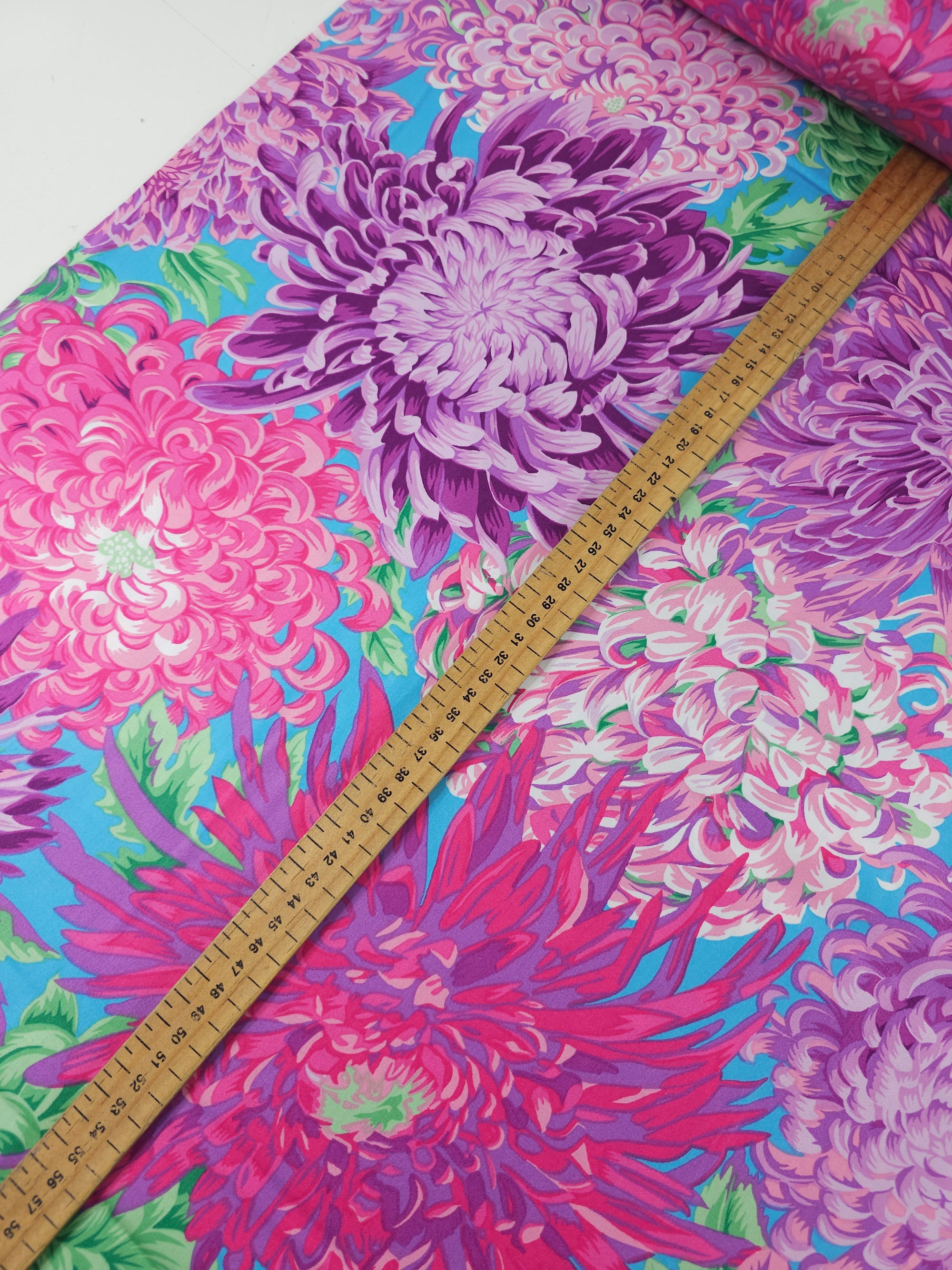 Purple/Pink Chrysanthemum Cotton Sateen 108" - Kaffe Fassett *EXTRA WIDE*