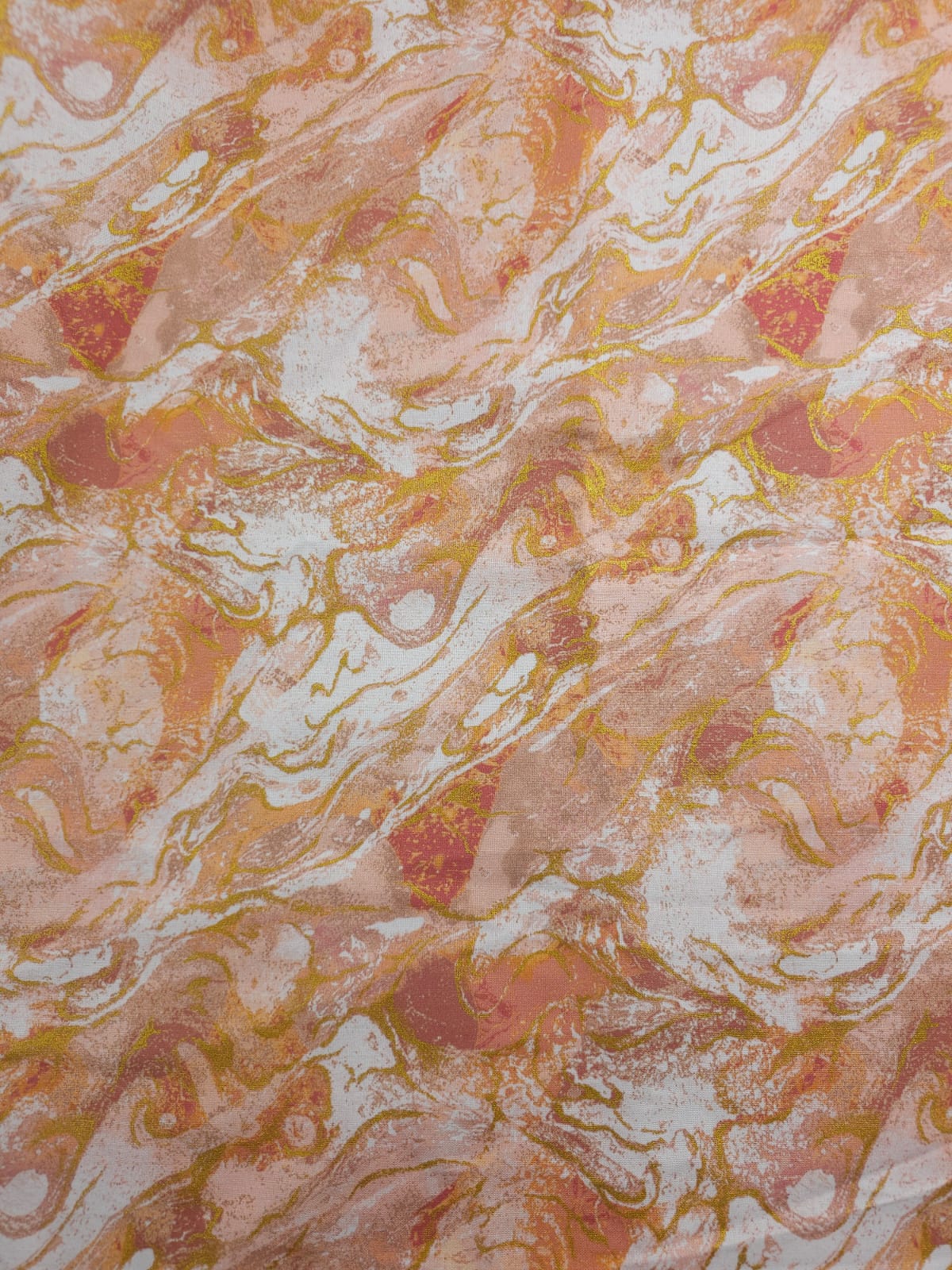 Apricot Marbled Earth Cotton - 2m Piece