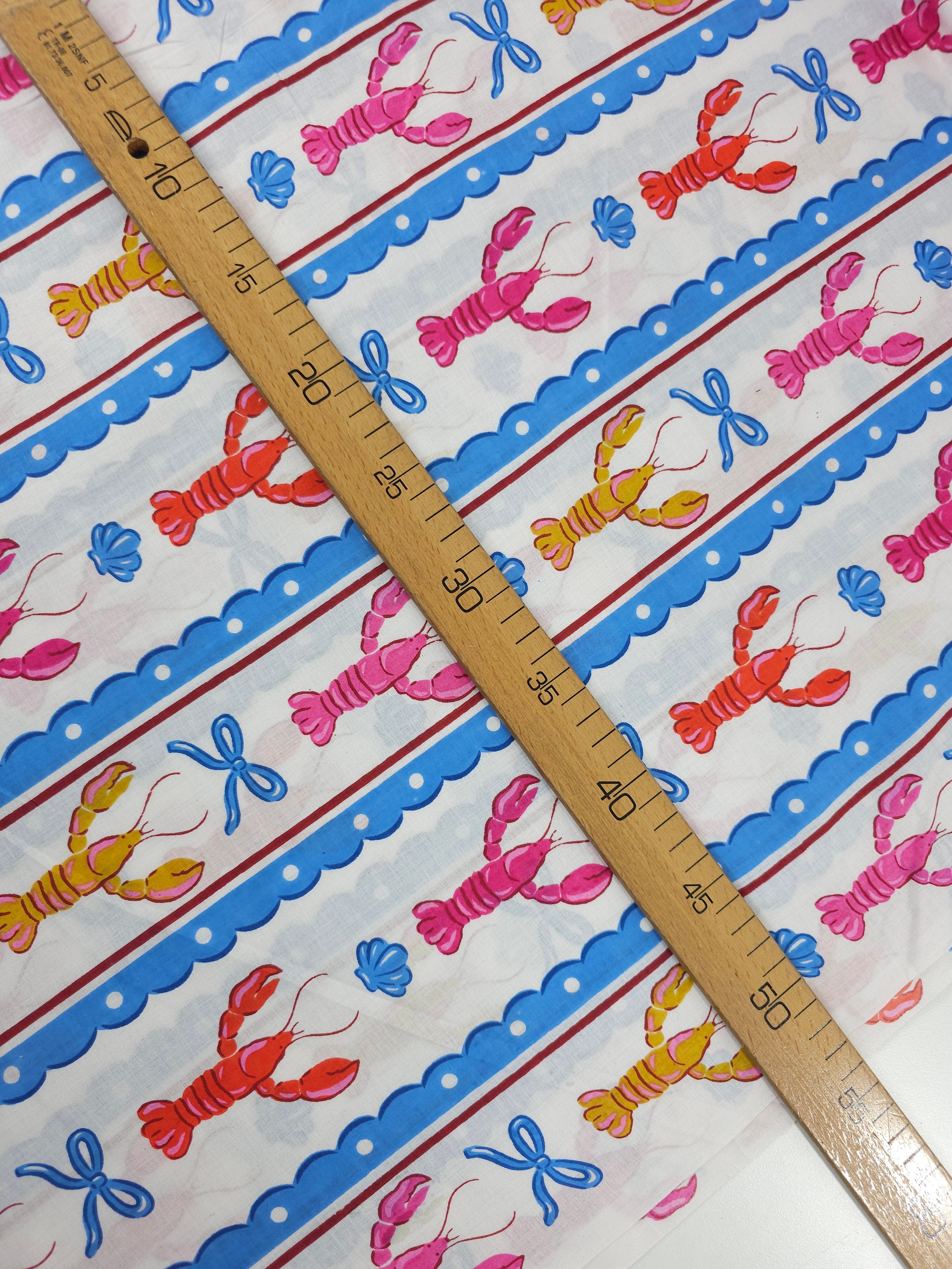 Multi Lobster Stripe Cambric Cotton