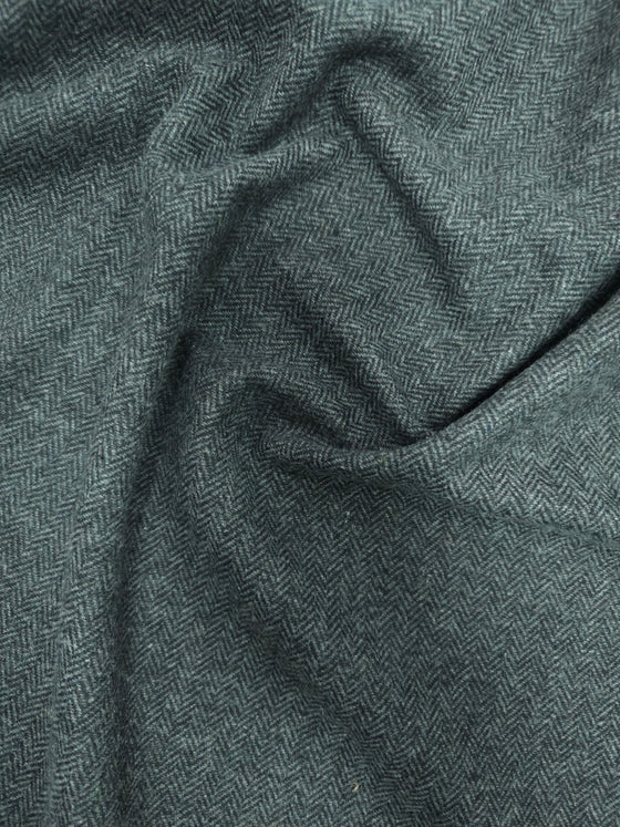 Charcoal Grey Herringbone Wool Suiting