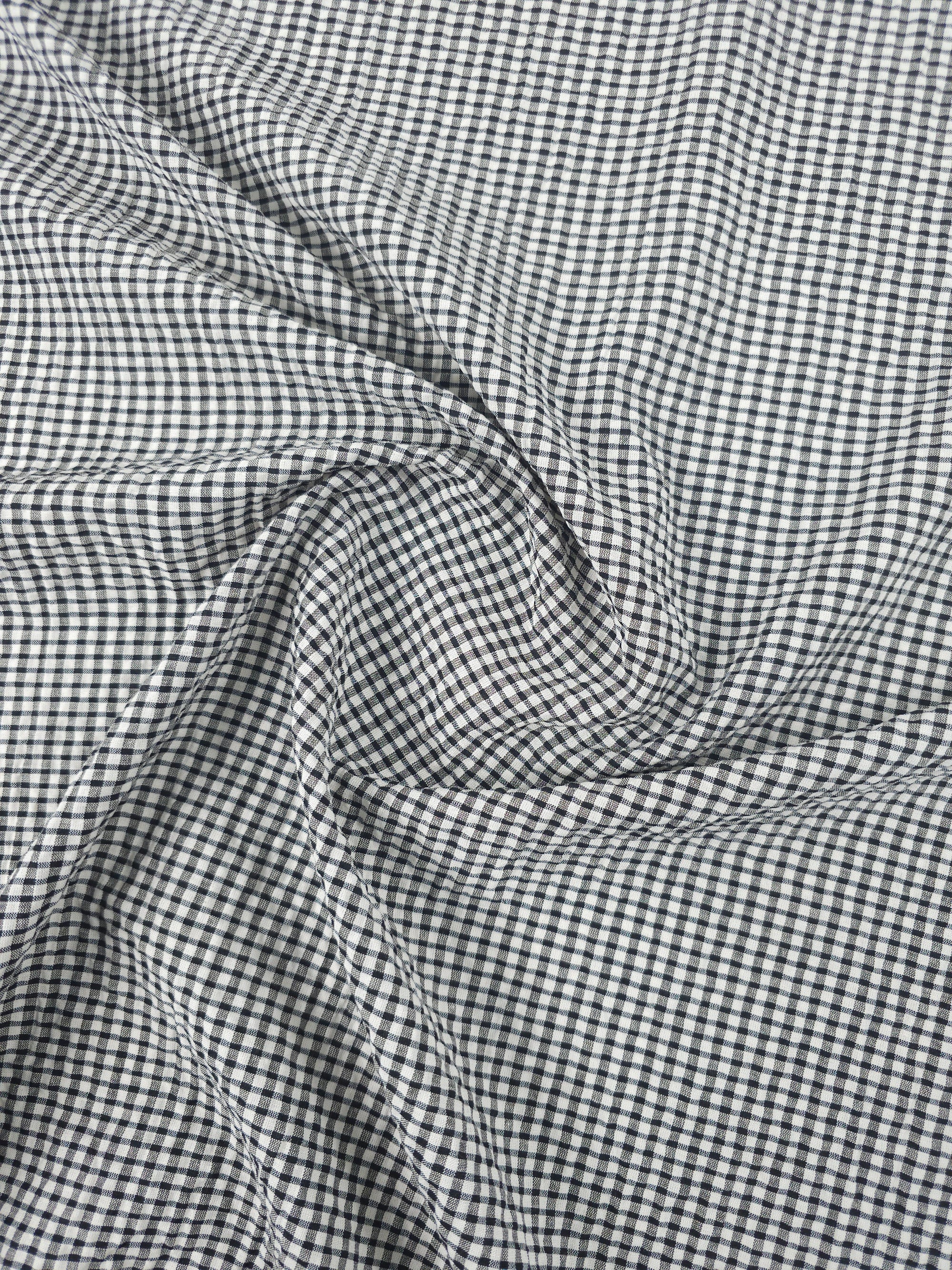 Black/White Mini Gingham Poly Cotton