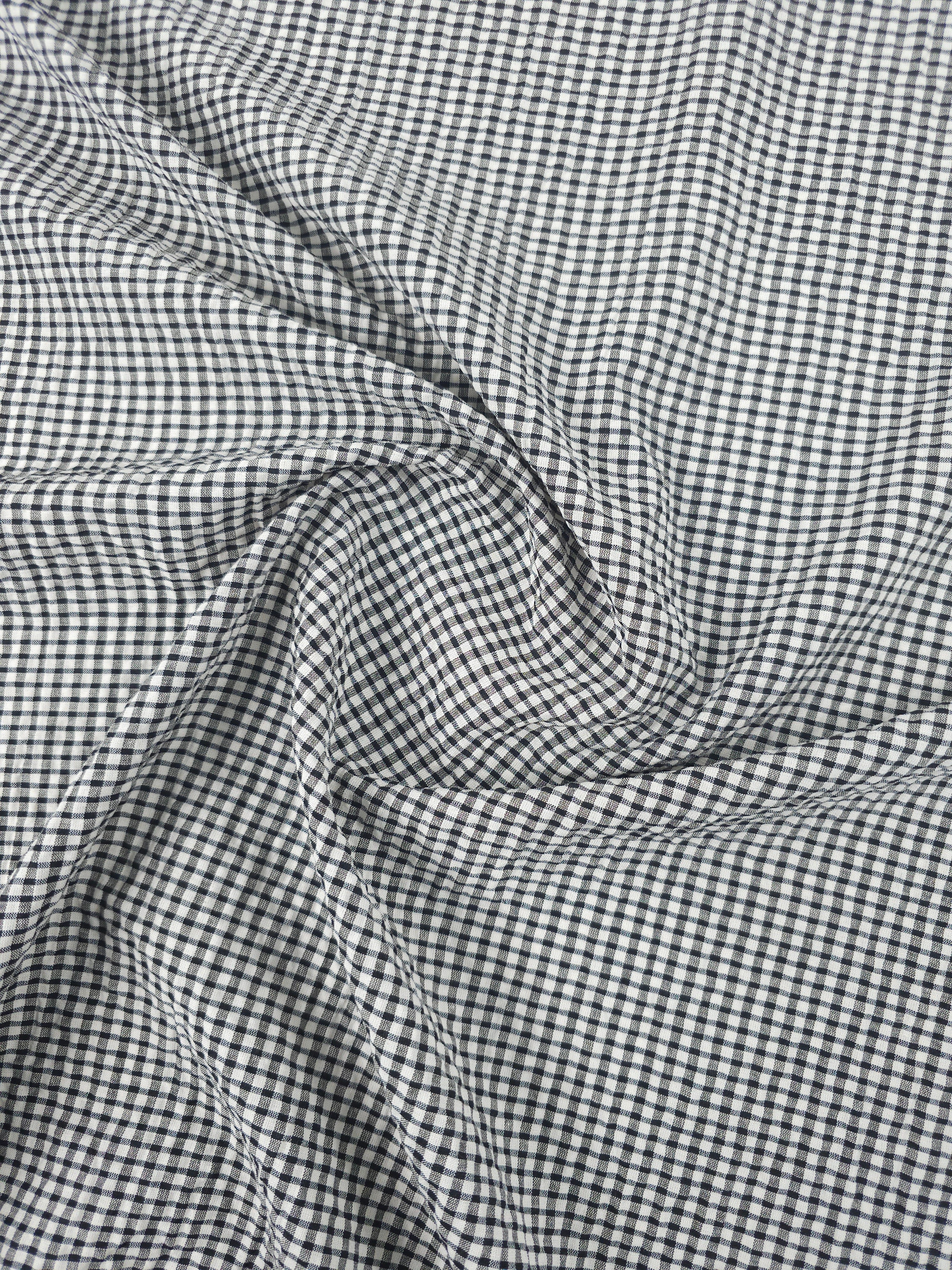 Black/White Mini Gingham Poly Cotton