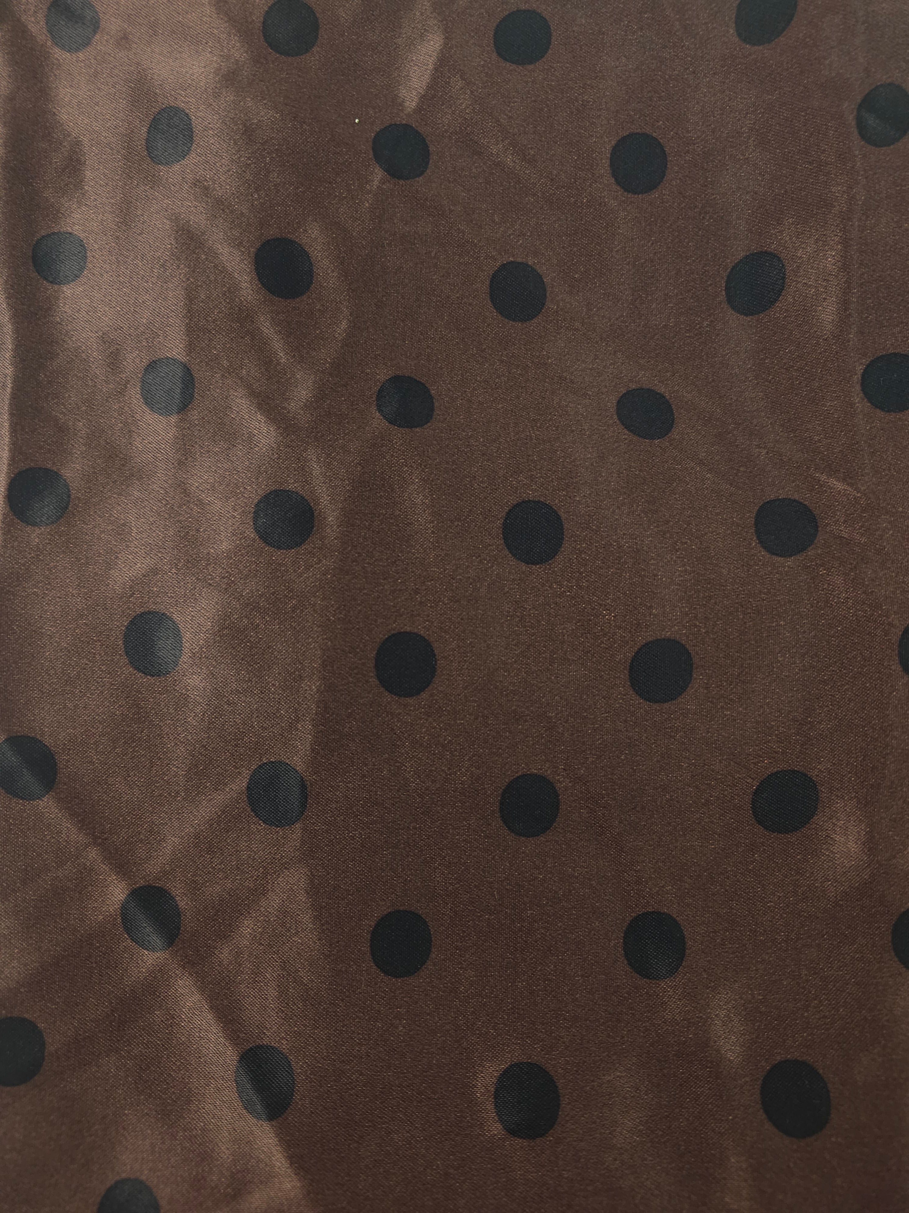 Brown polka Viscose sateen- 2m piece
