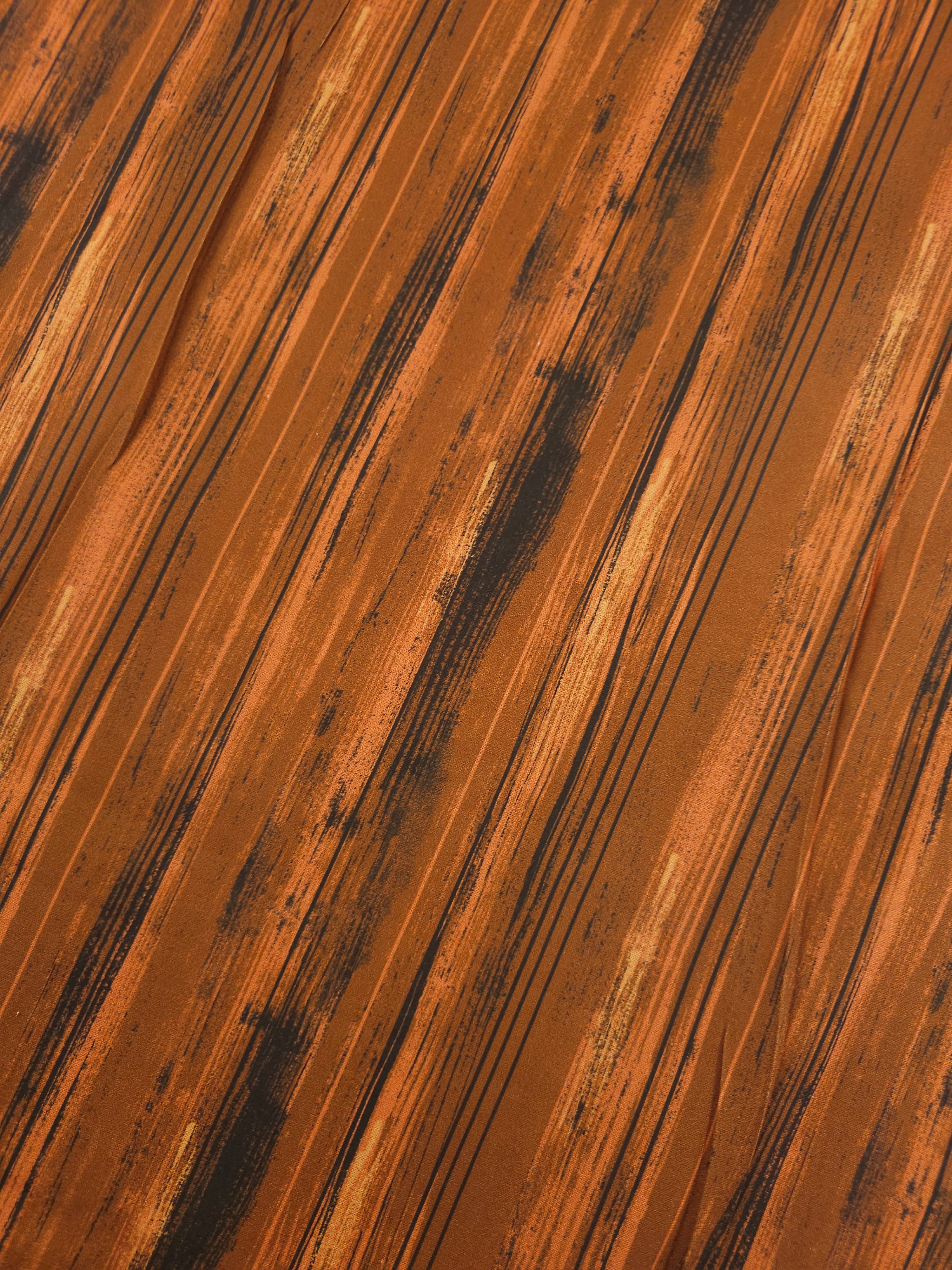Rustic Brown Slab Stripe Streamer 100% Cotton