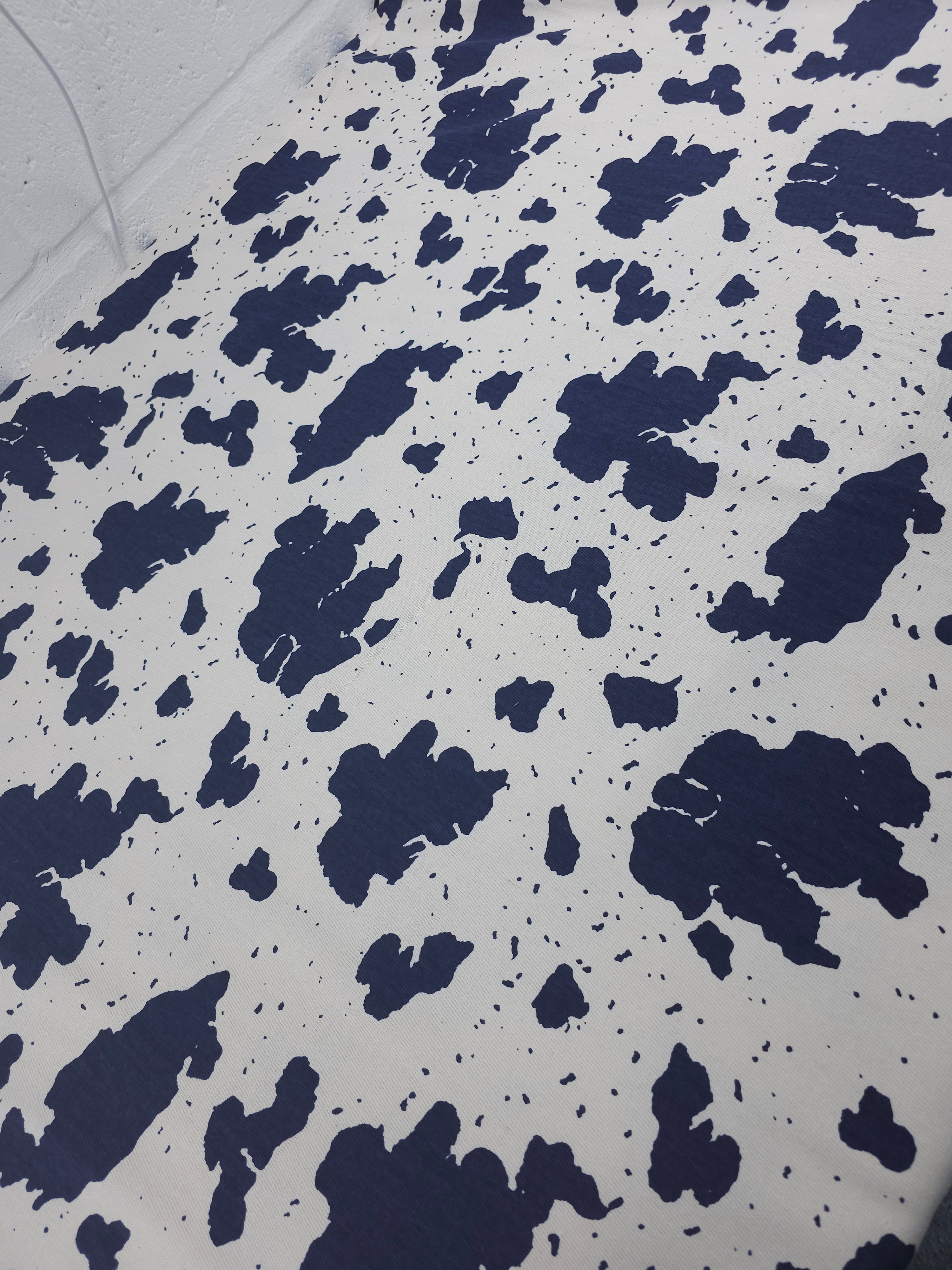 Navy Blue Speckle Cow Denim