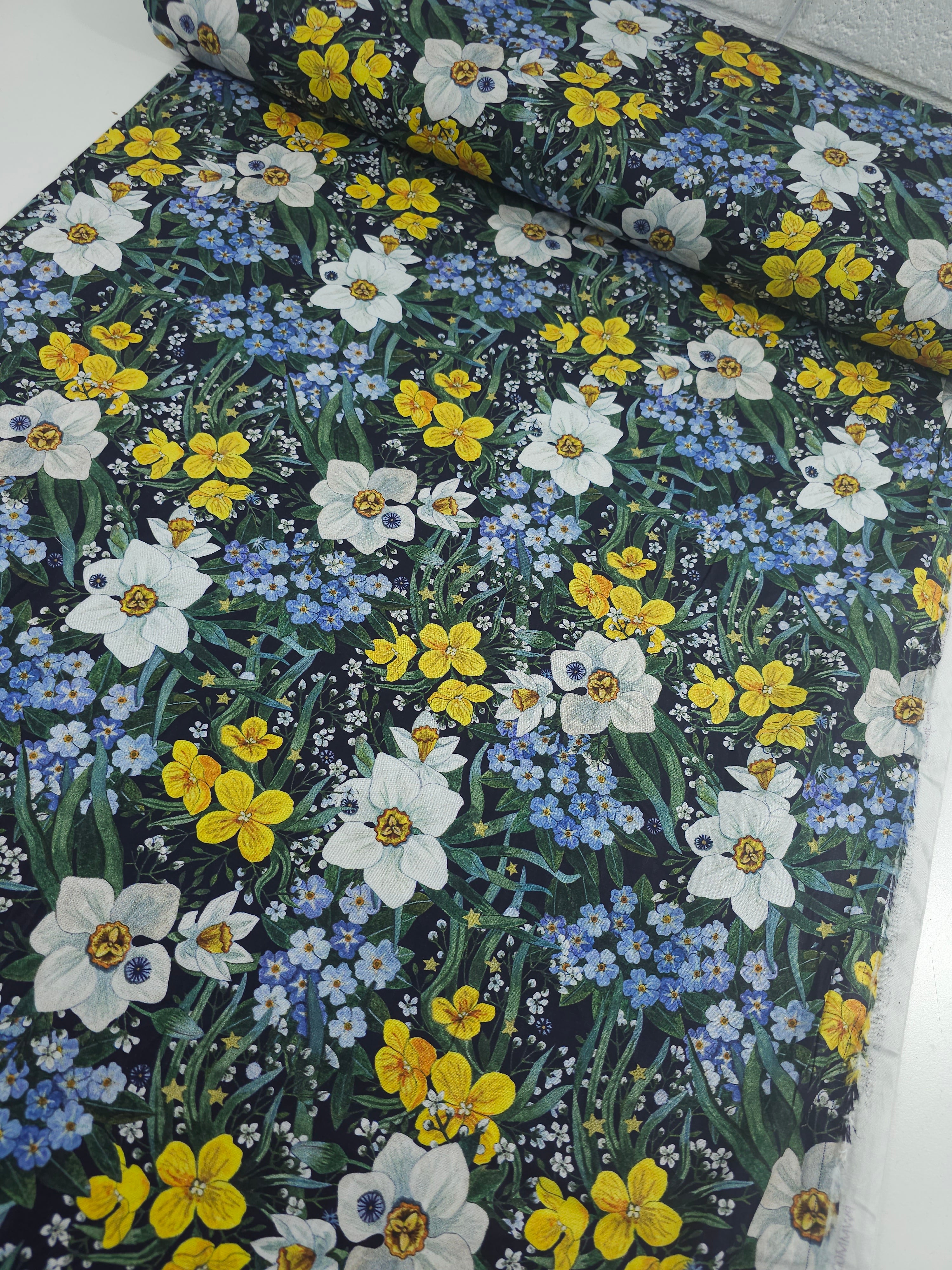 Floral Night Garden 100% Cotton - Free Spirit