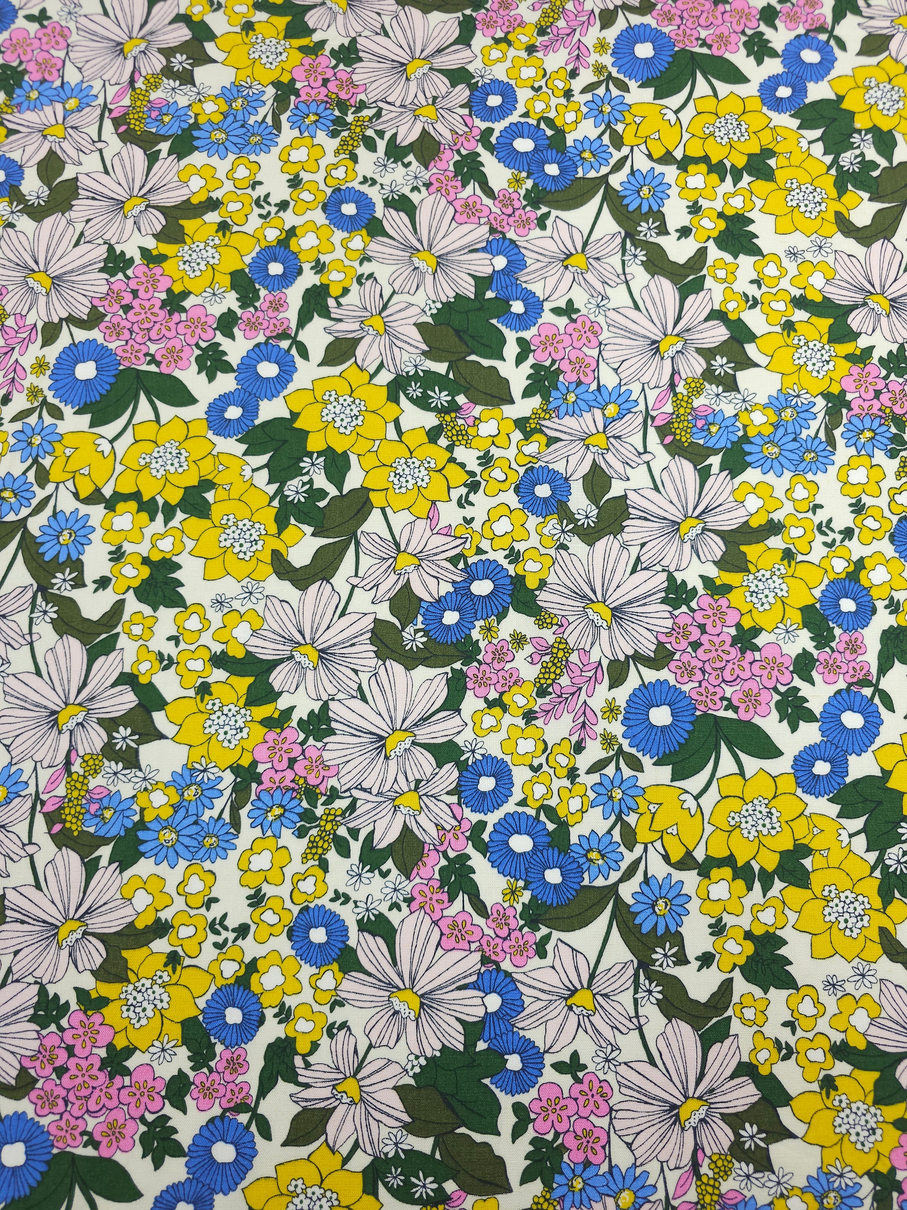 Pop Floral Garden Party Cotton Linen