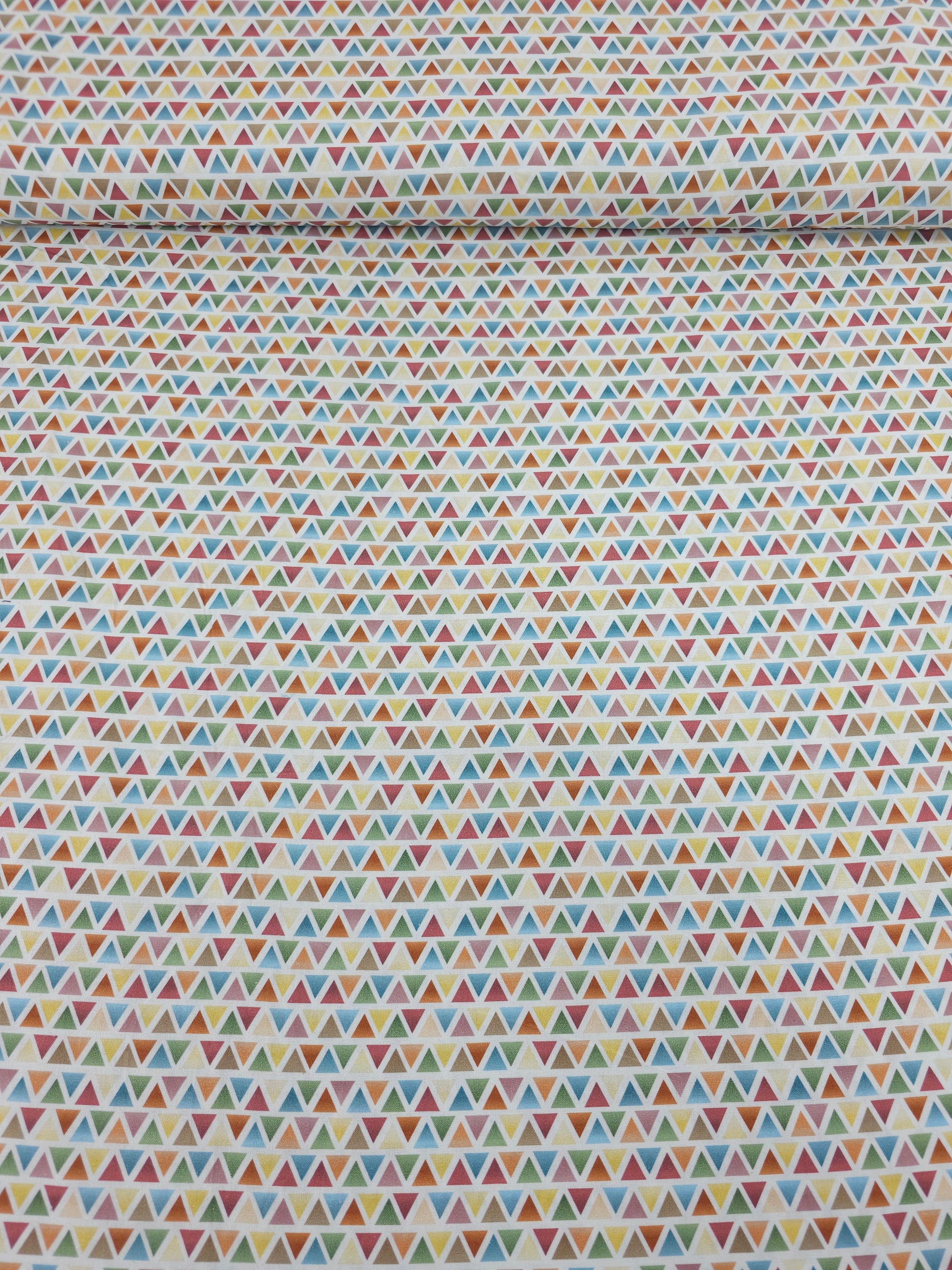 Multi Gradient Geo Triangles 100% Cotton 60"