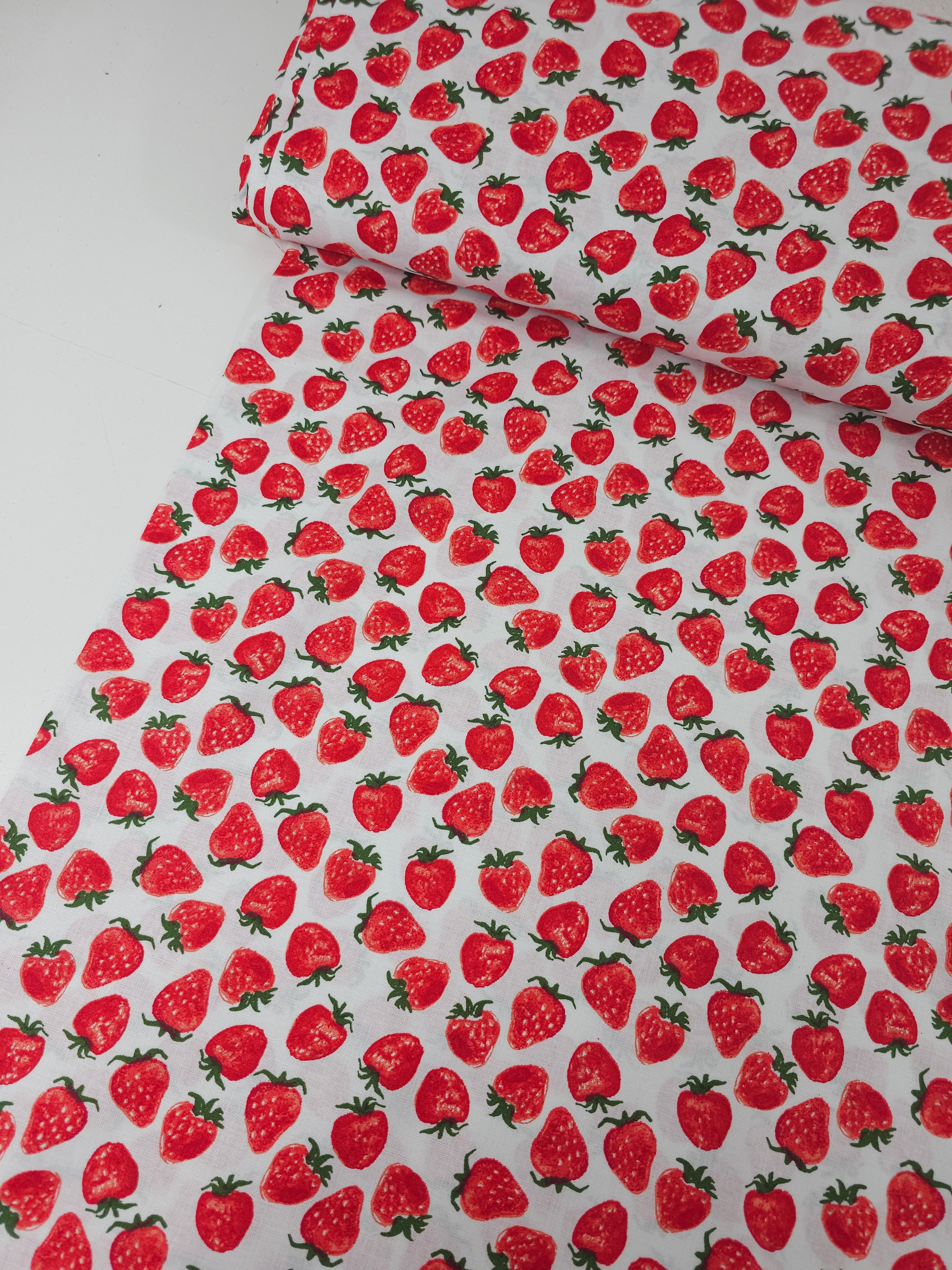 Red/White Strawberry 100% Cotton