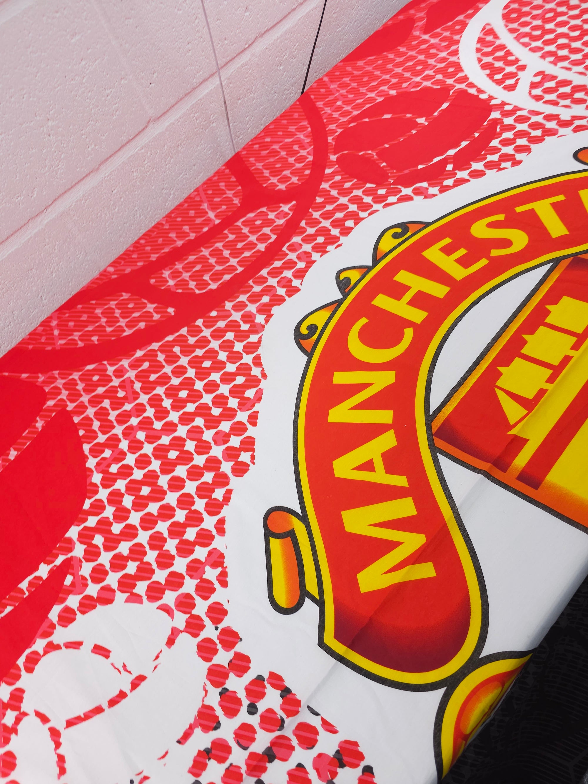 Manchester United FC Large Emblem 100% Cotton Football Fabric 92" - 2.10m Panel *EXTRA WIDE*