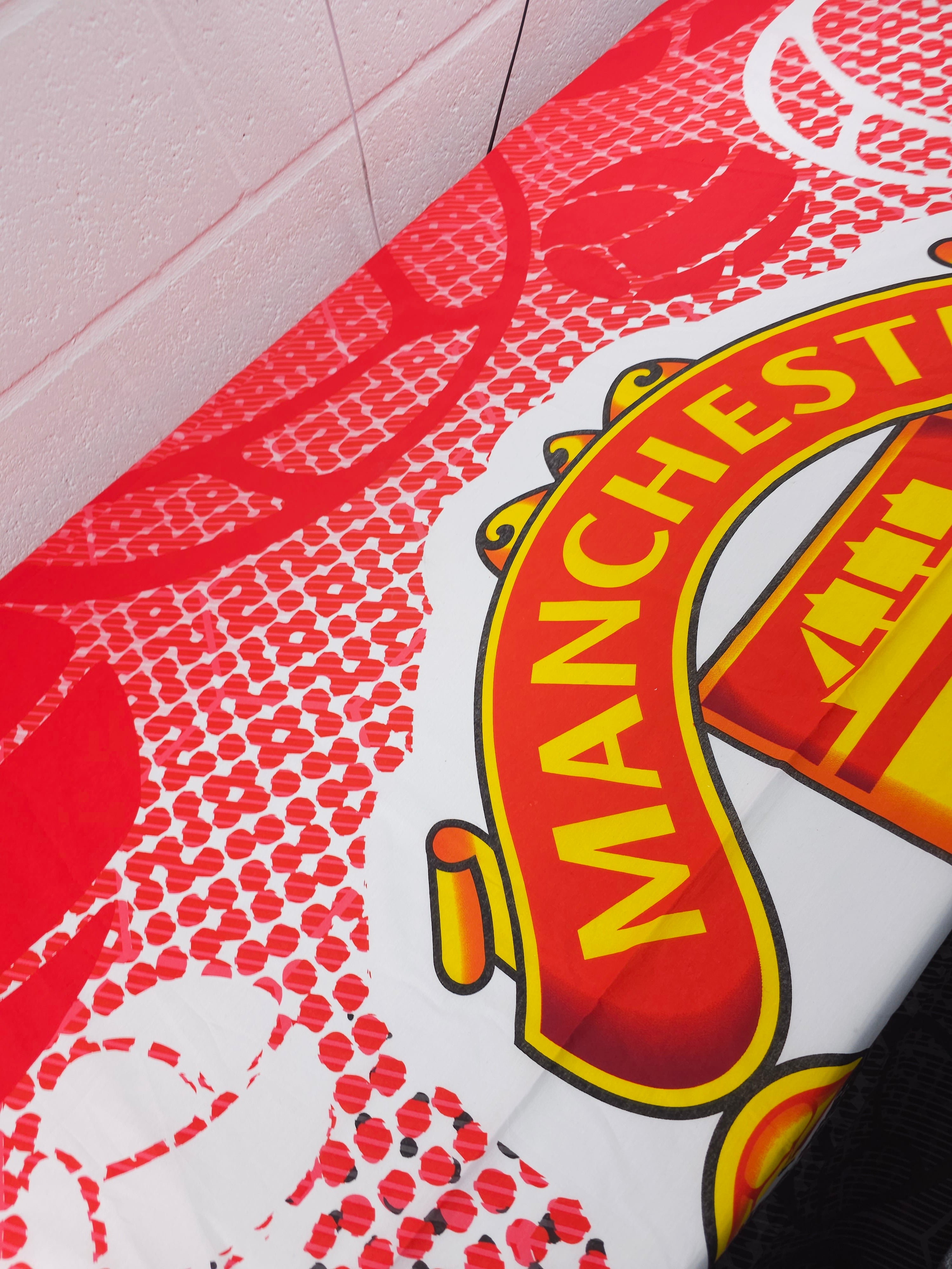 Manchester United FC Large Emblem 100% Cotton Football Fabric 92" - 2.10m Panel *EXTRA WIDE*