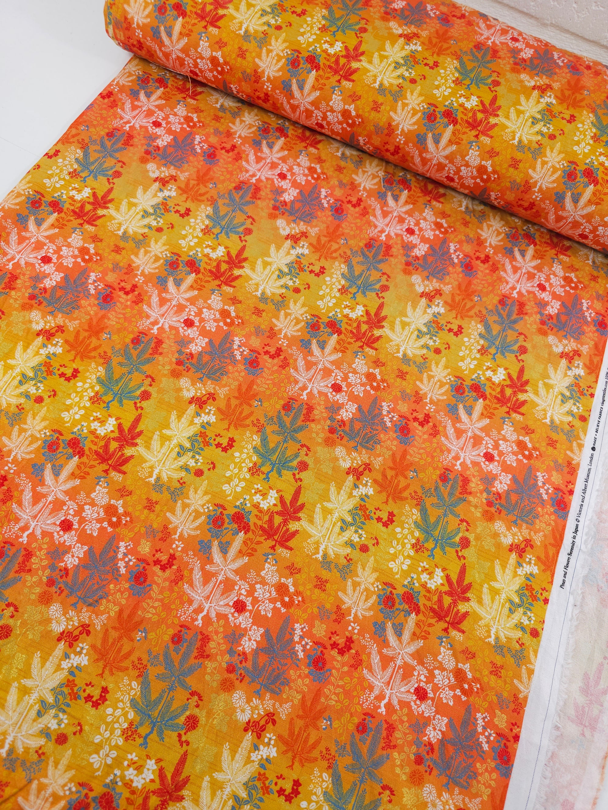 Orange Serenity Leaf 100% Cotton