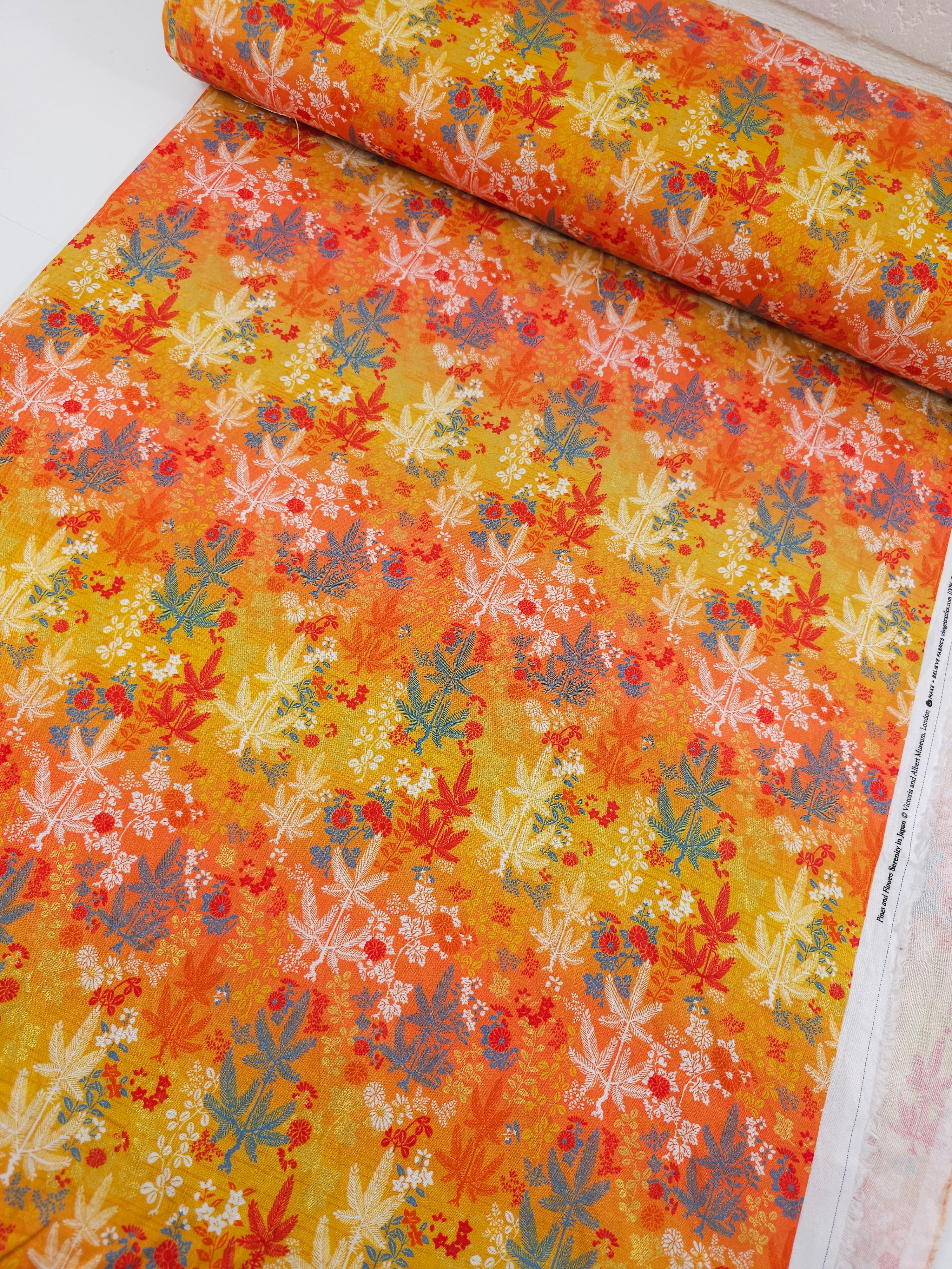 Orange Serenity Leaf 100% Cotton
