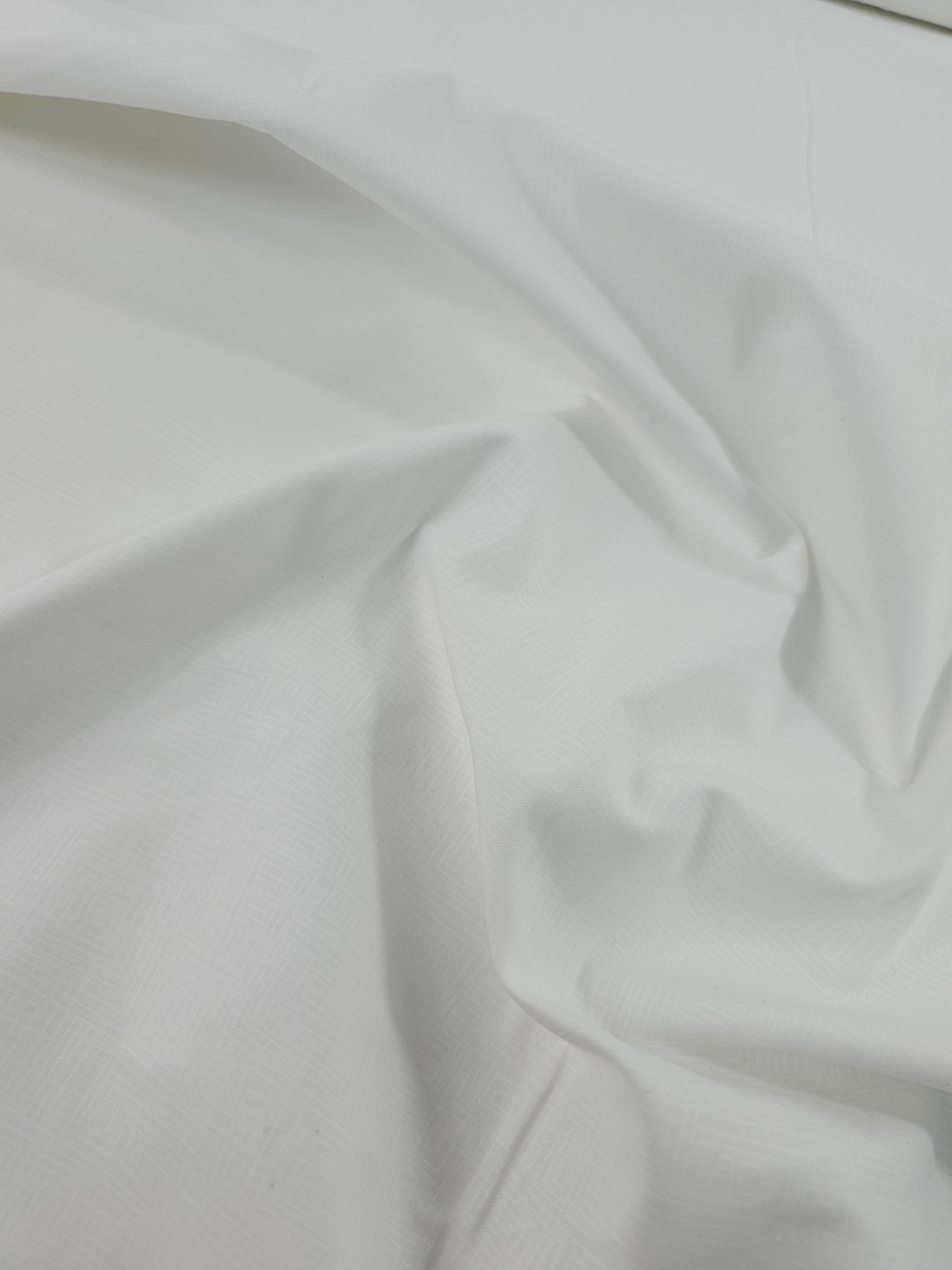 Abstract Maze White On White Tonal 100% Cotton