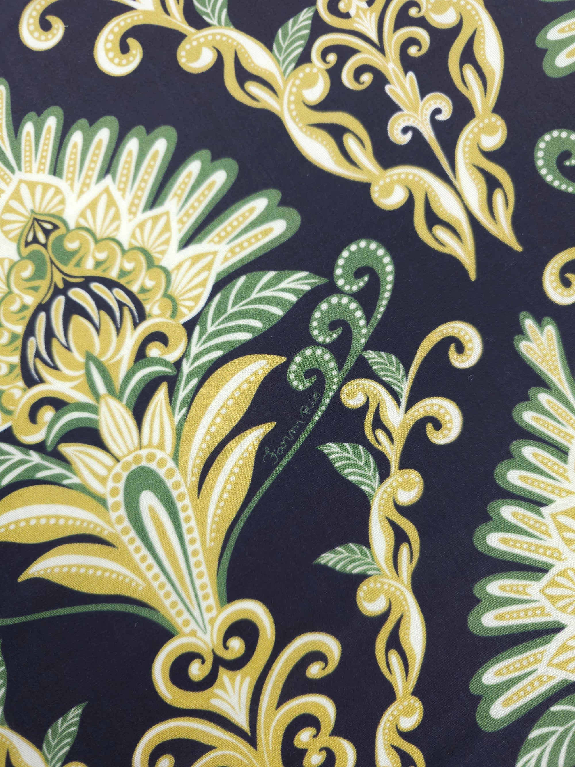Navy Damask Opulence Slinky Rayon Jersey *FARM RIO*