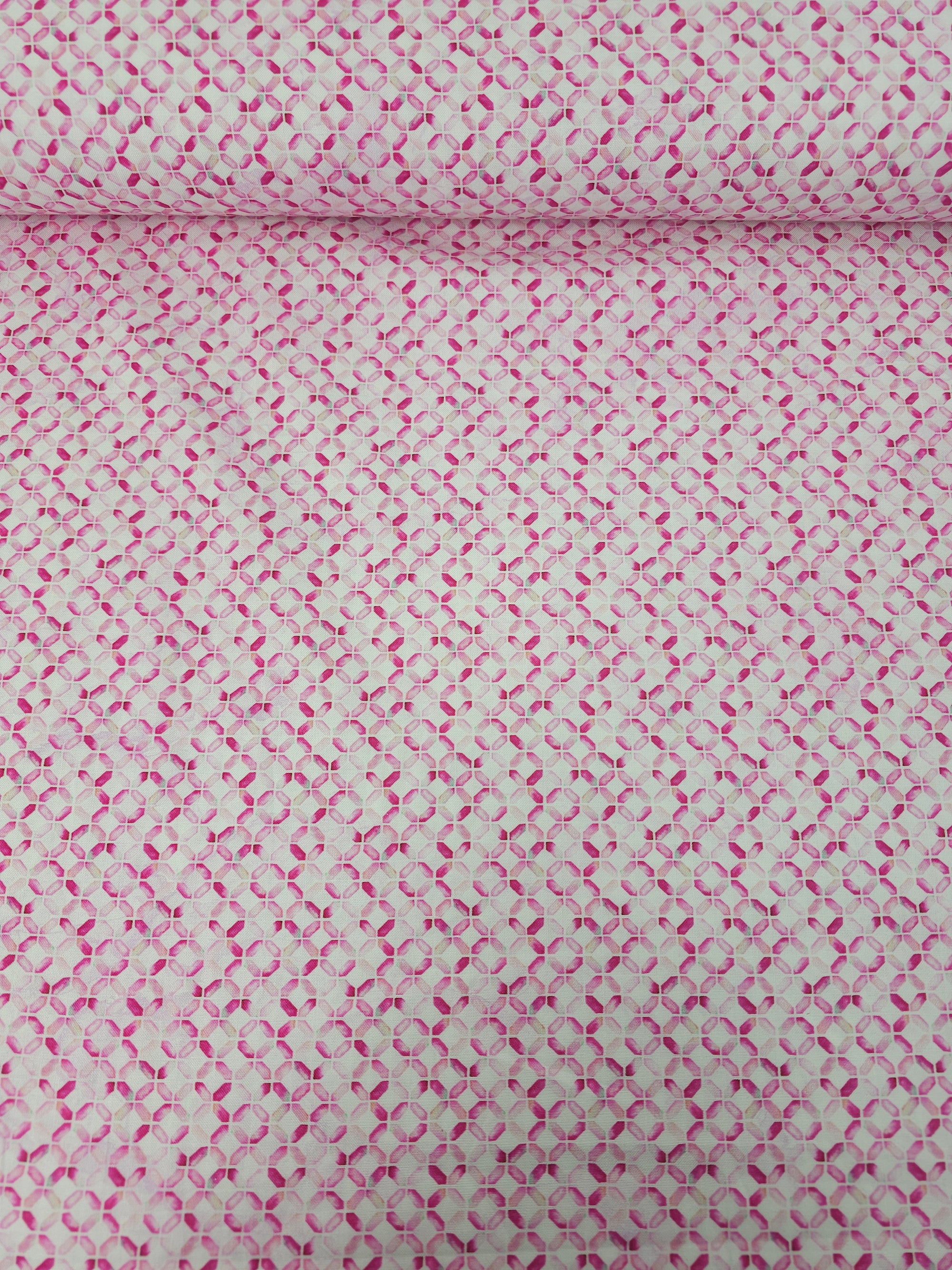 Pink Geometric Dash Links 100% Cotton