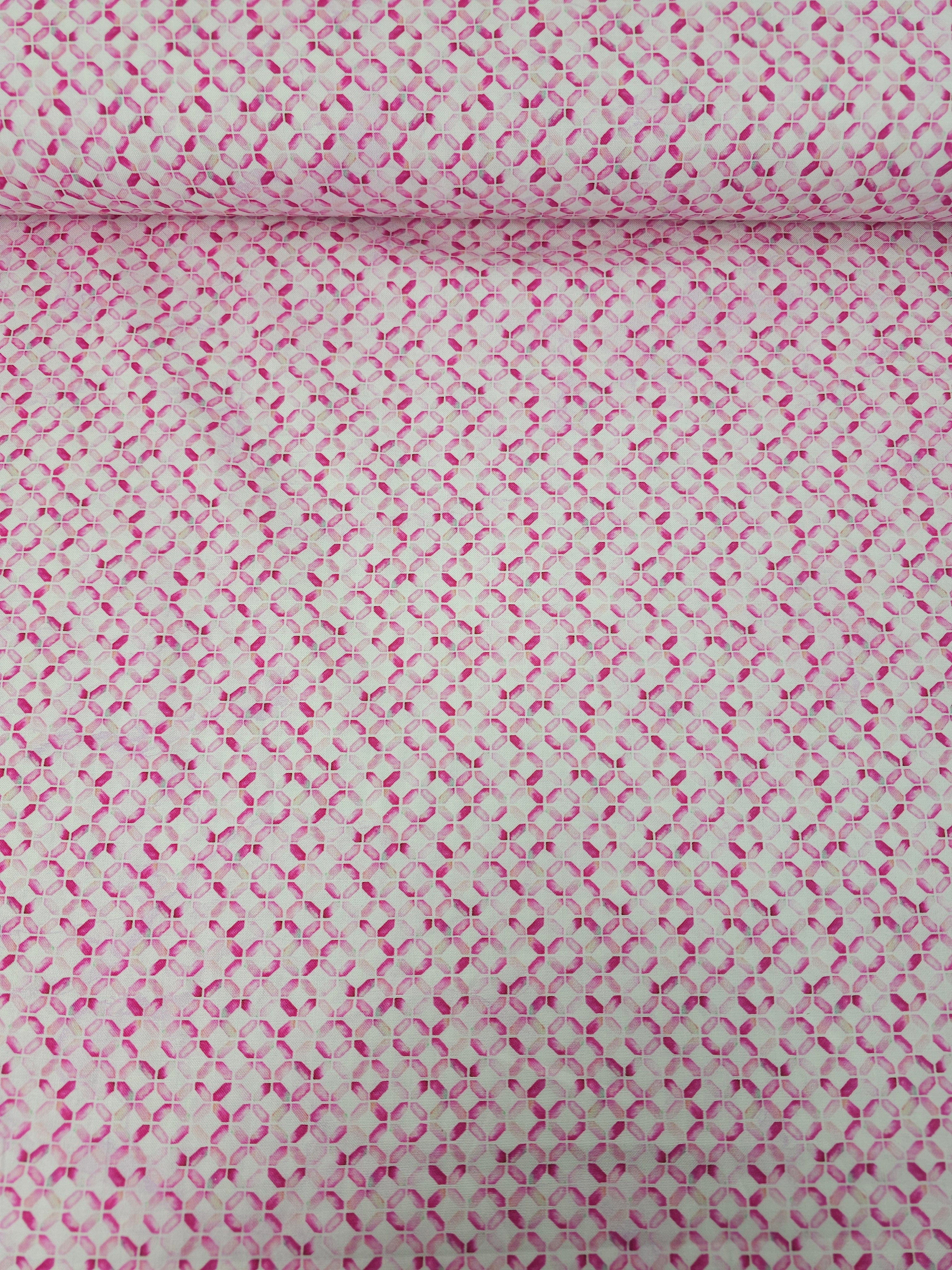 Pink Geometric Dash Links 100% Cotton