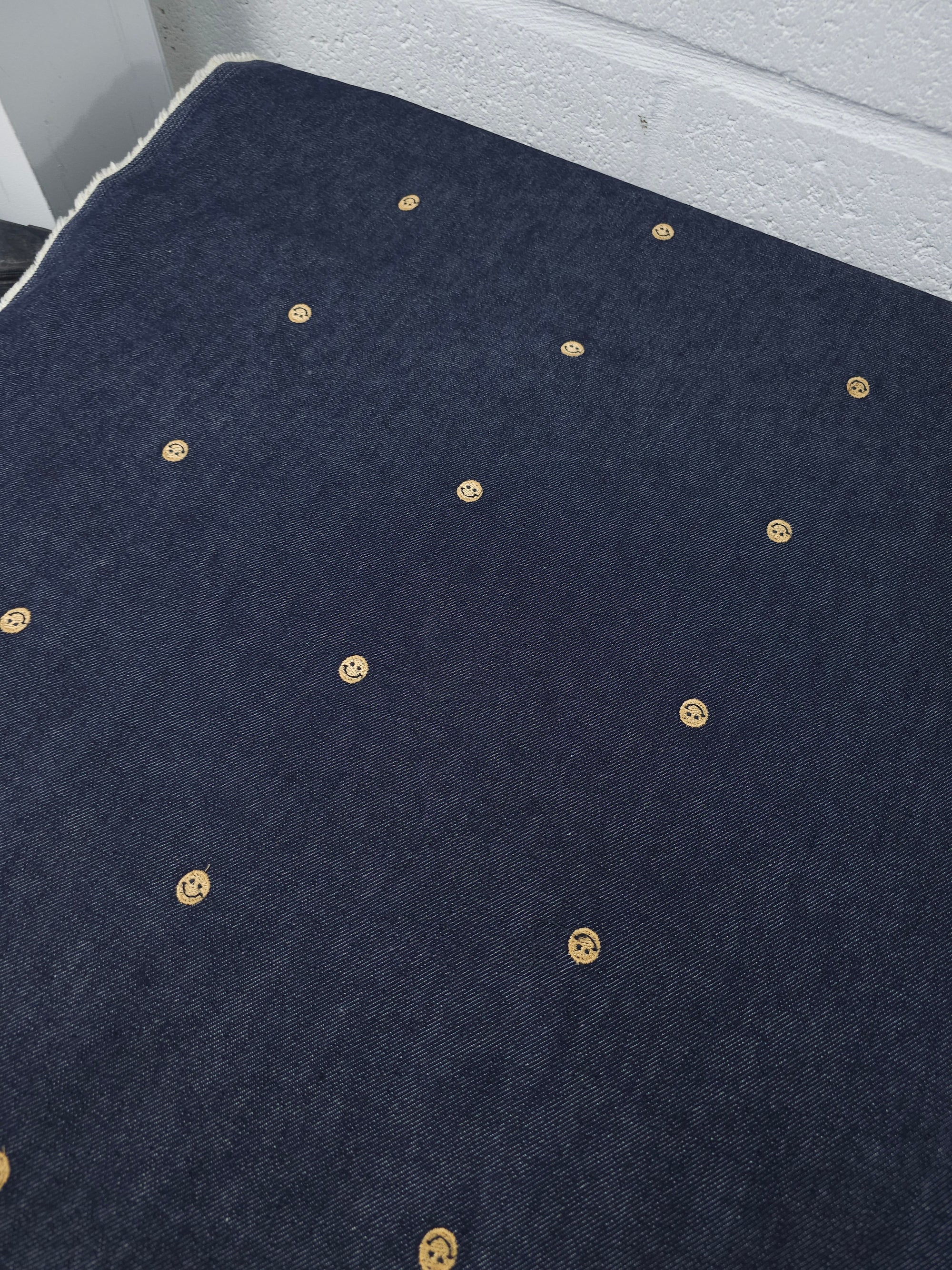 Navy Smiley Face Denim
