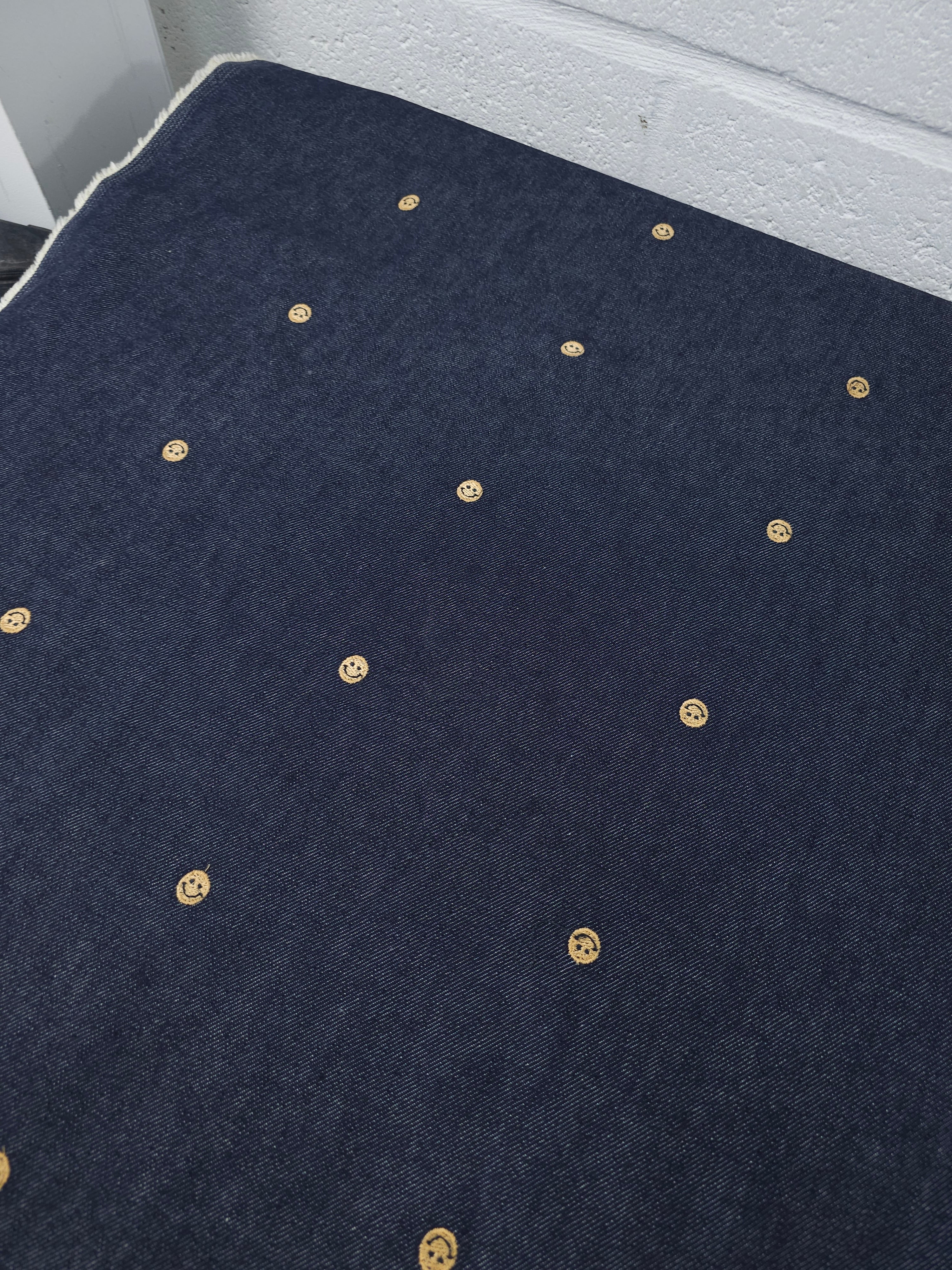 Navy Smiley Face Denim