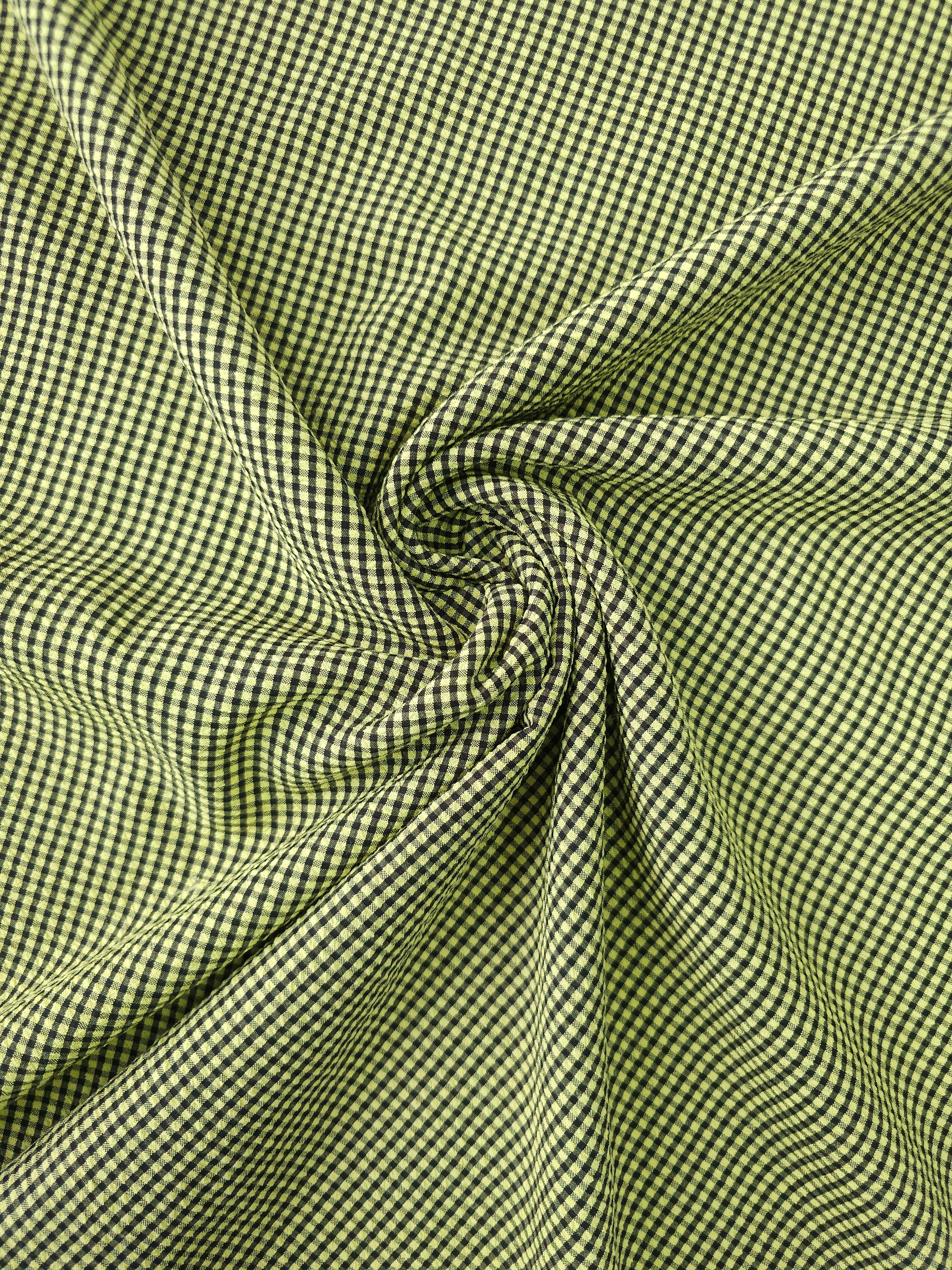 Yellow/Black Mini Gingham SeerSucker