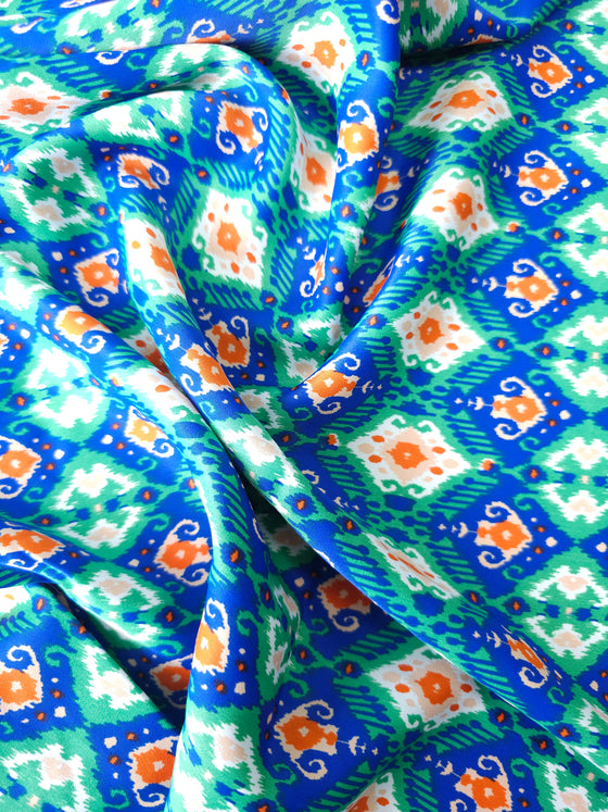 Abstract Damask Viscose Satin